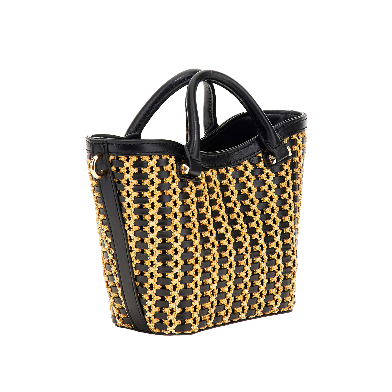 Atalia Mini tote bag - Natural/Black