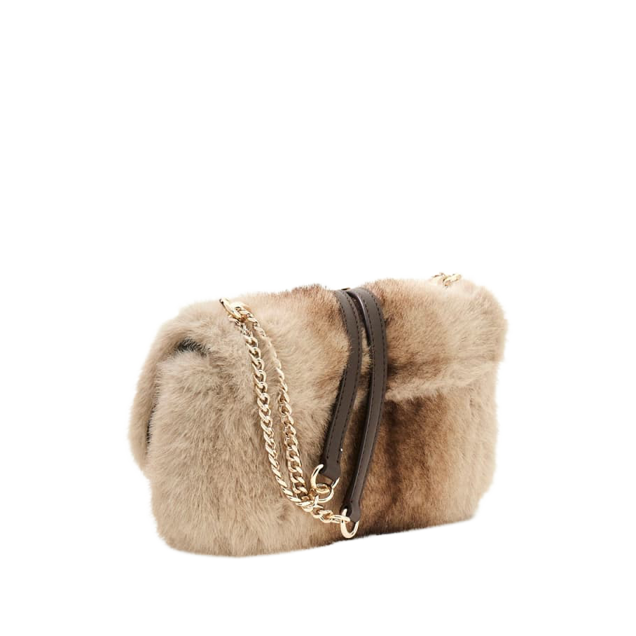 Mavis faux fur crossbody-veske - Espresso