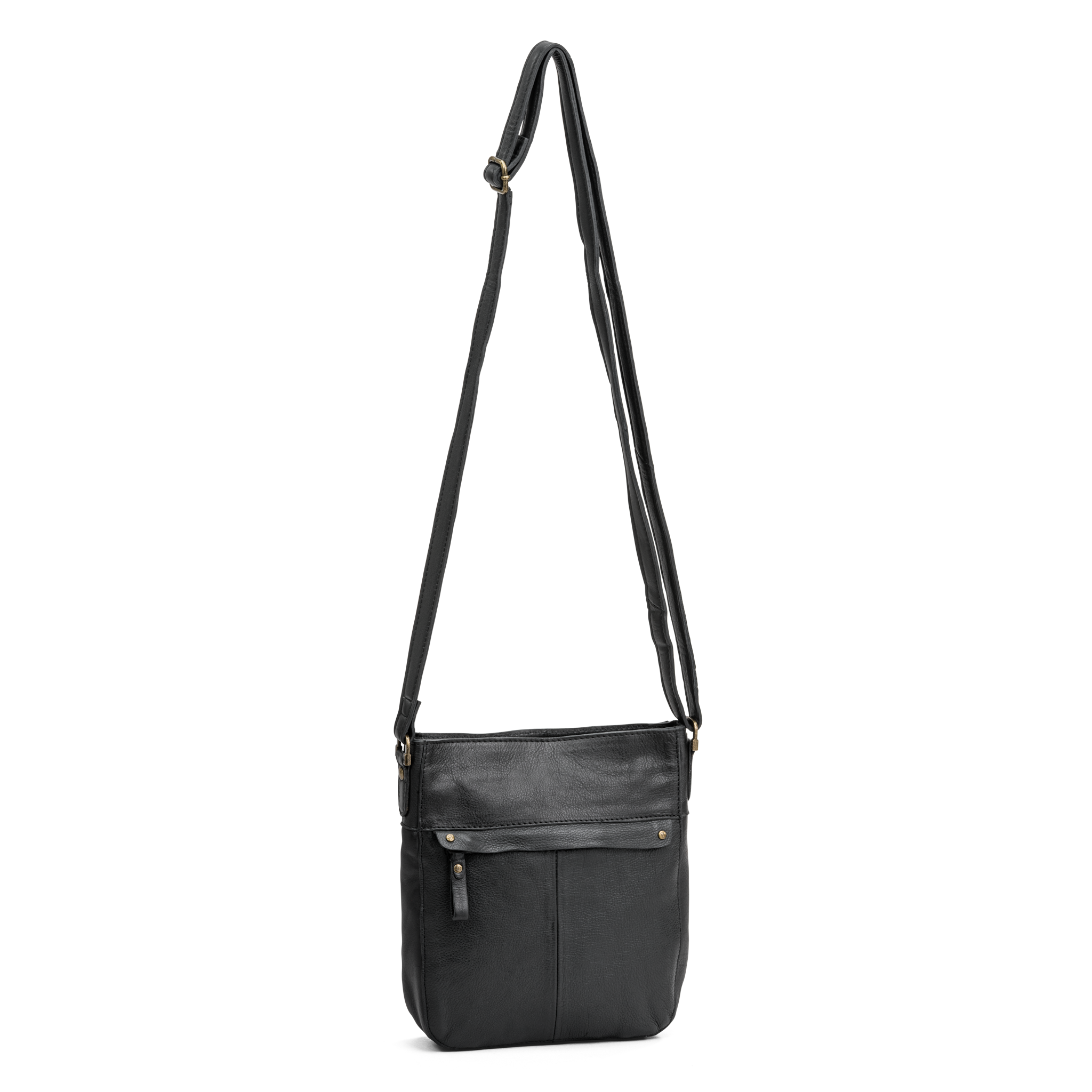 Crossbody i skinn - Svart