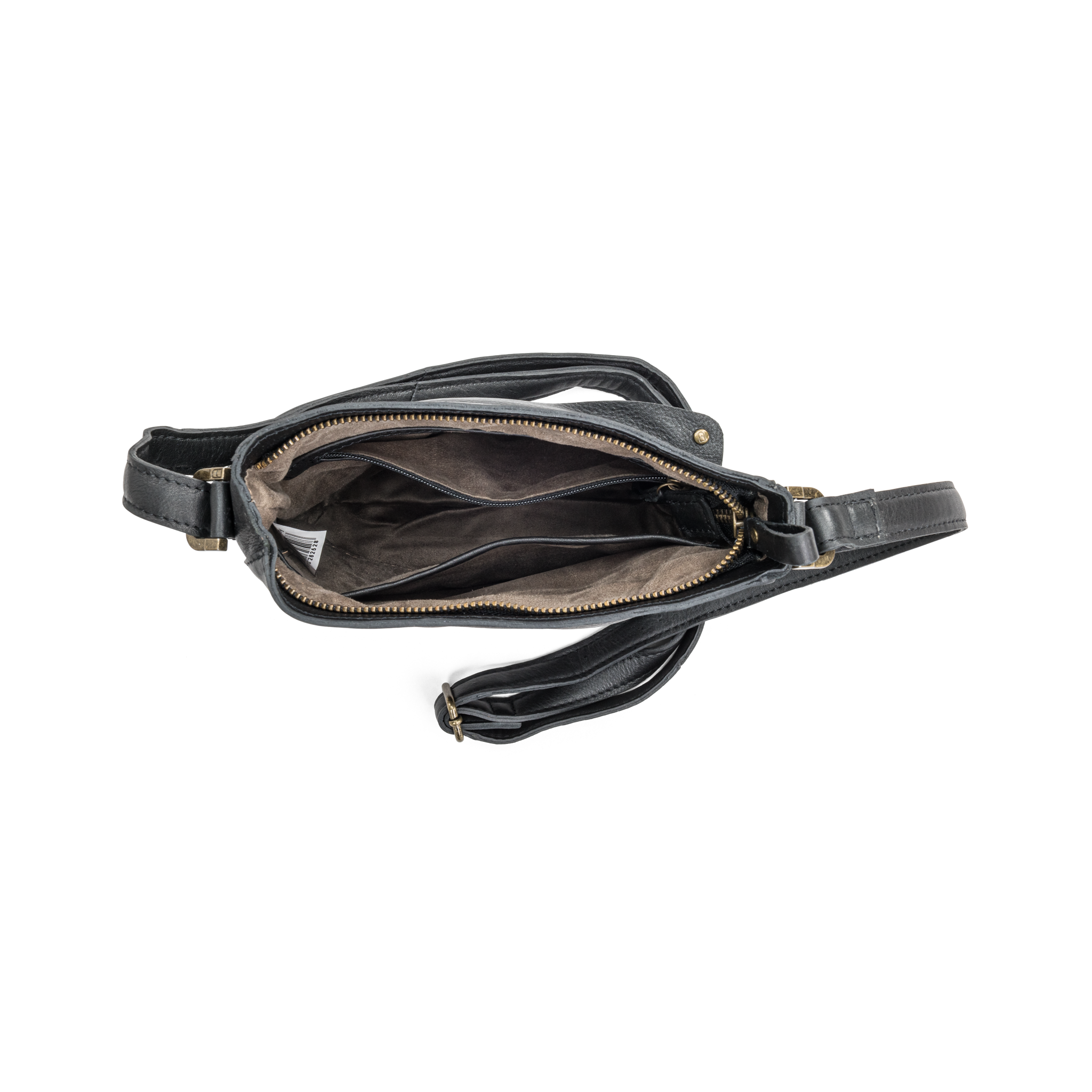 Crossbody i skinn - Svart