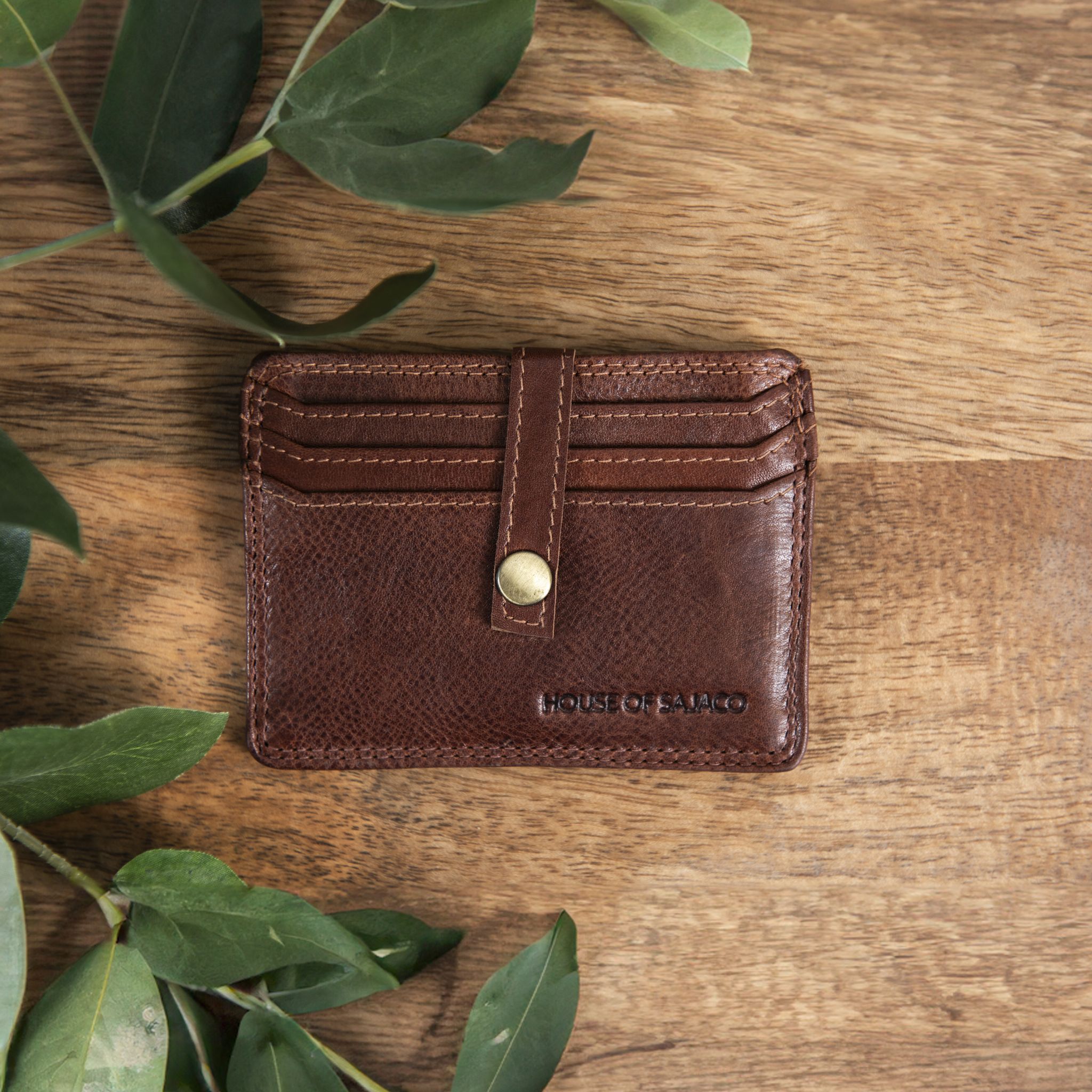 Kortholder liten skinn - Cognac