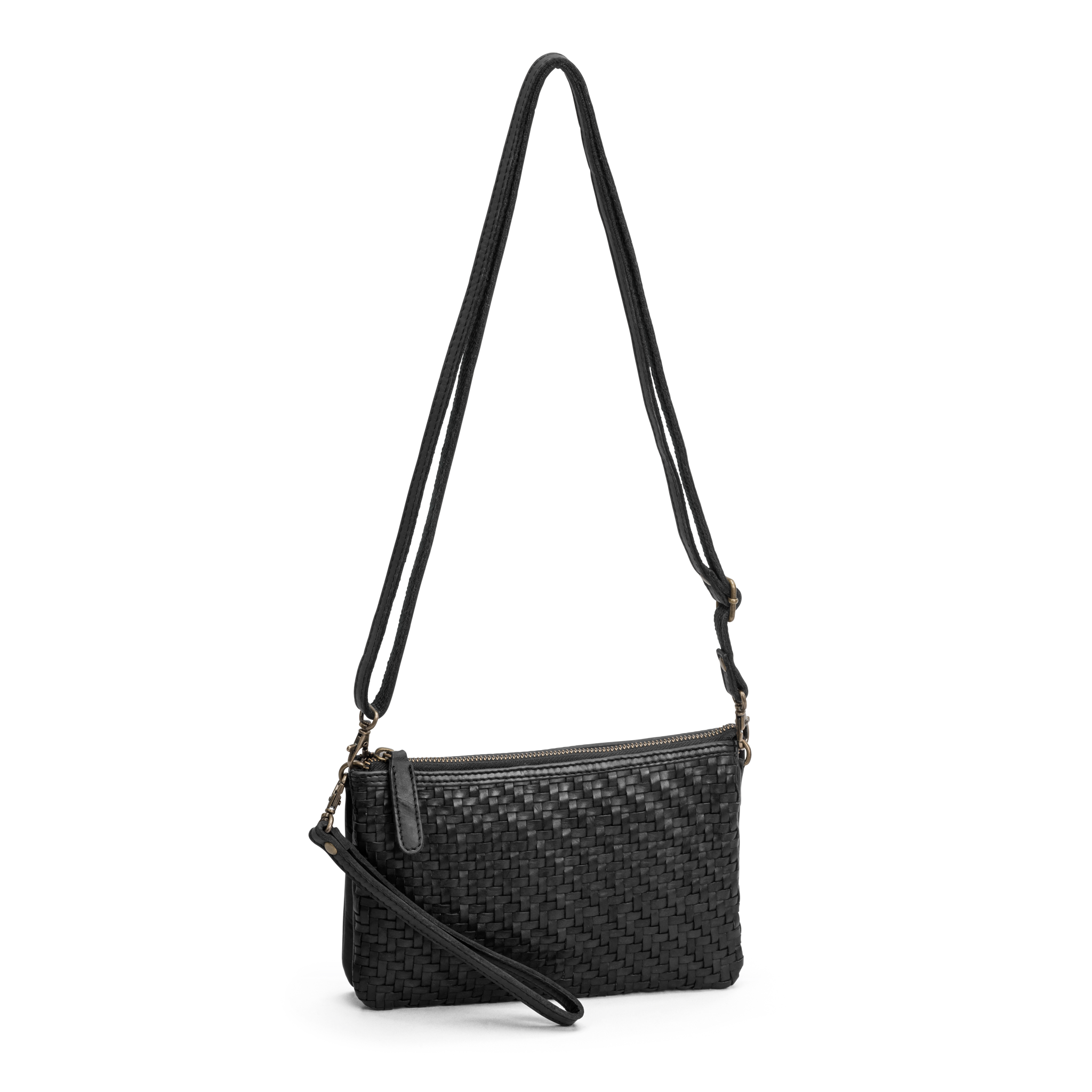 Clutch i flettet skinn - Svart
