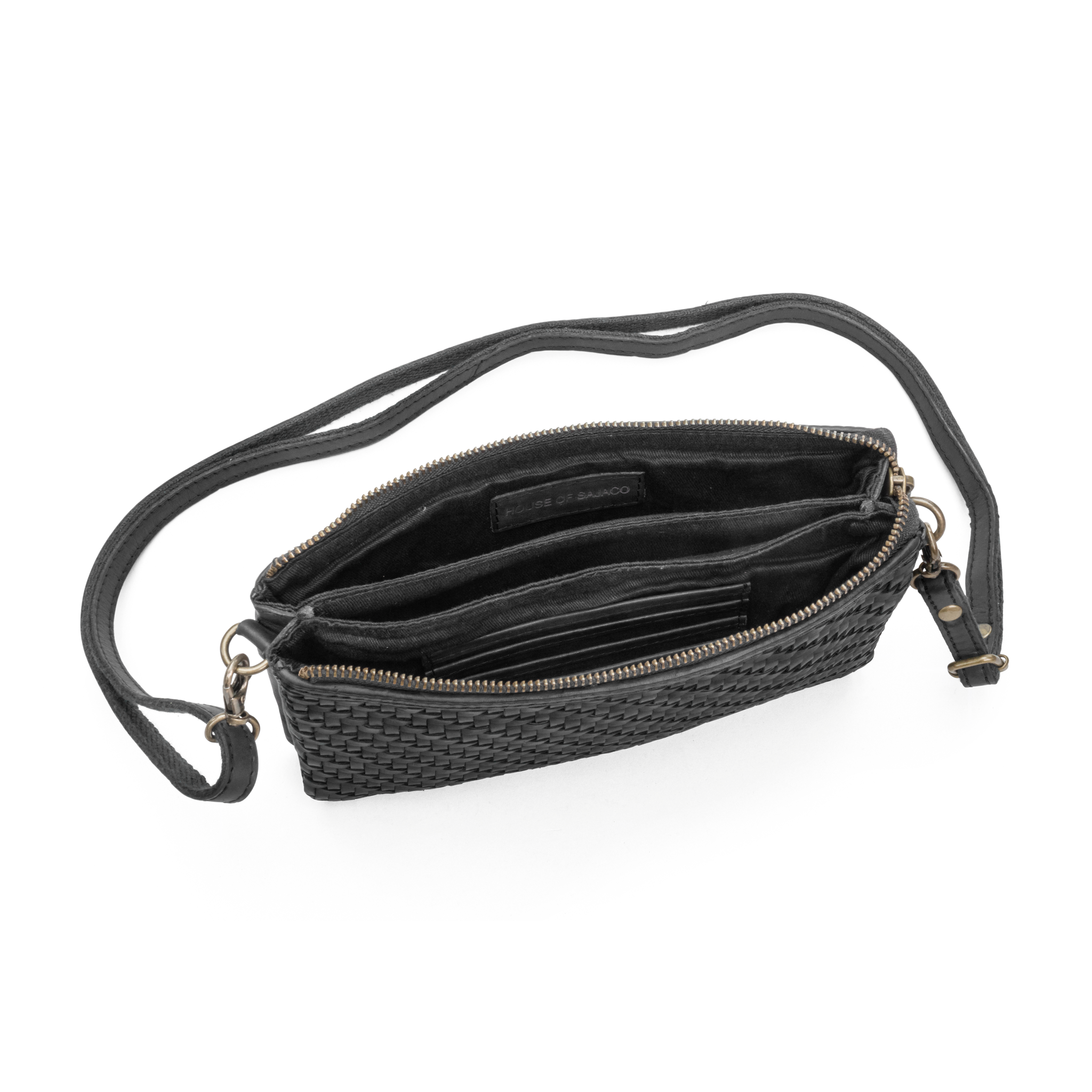 Clutch i flettet skinn - Svart