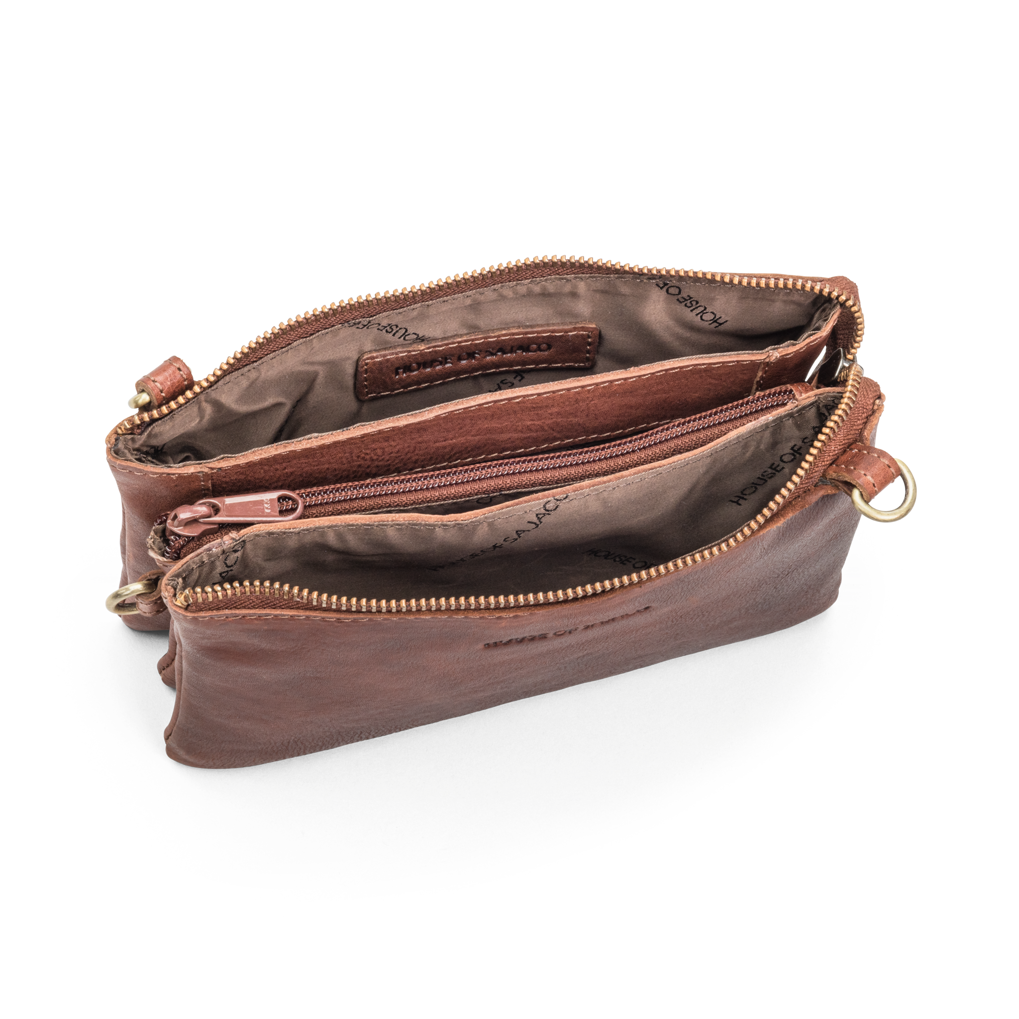 Oxford clutch - Cognac