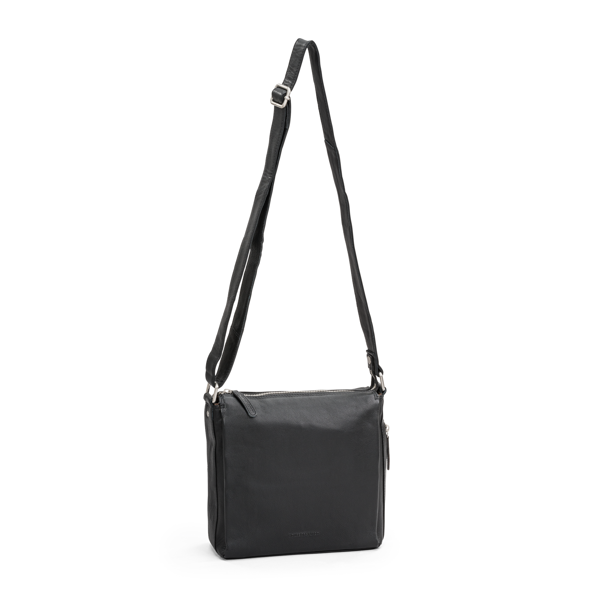 Crossbody skulderveske i skinn - Svart