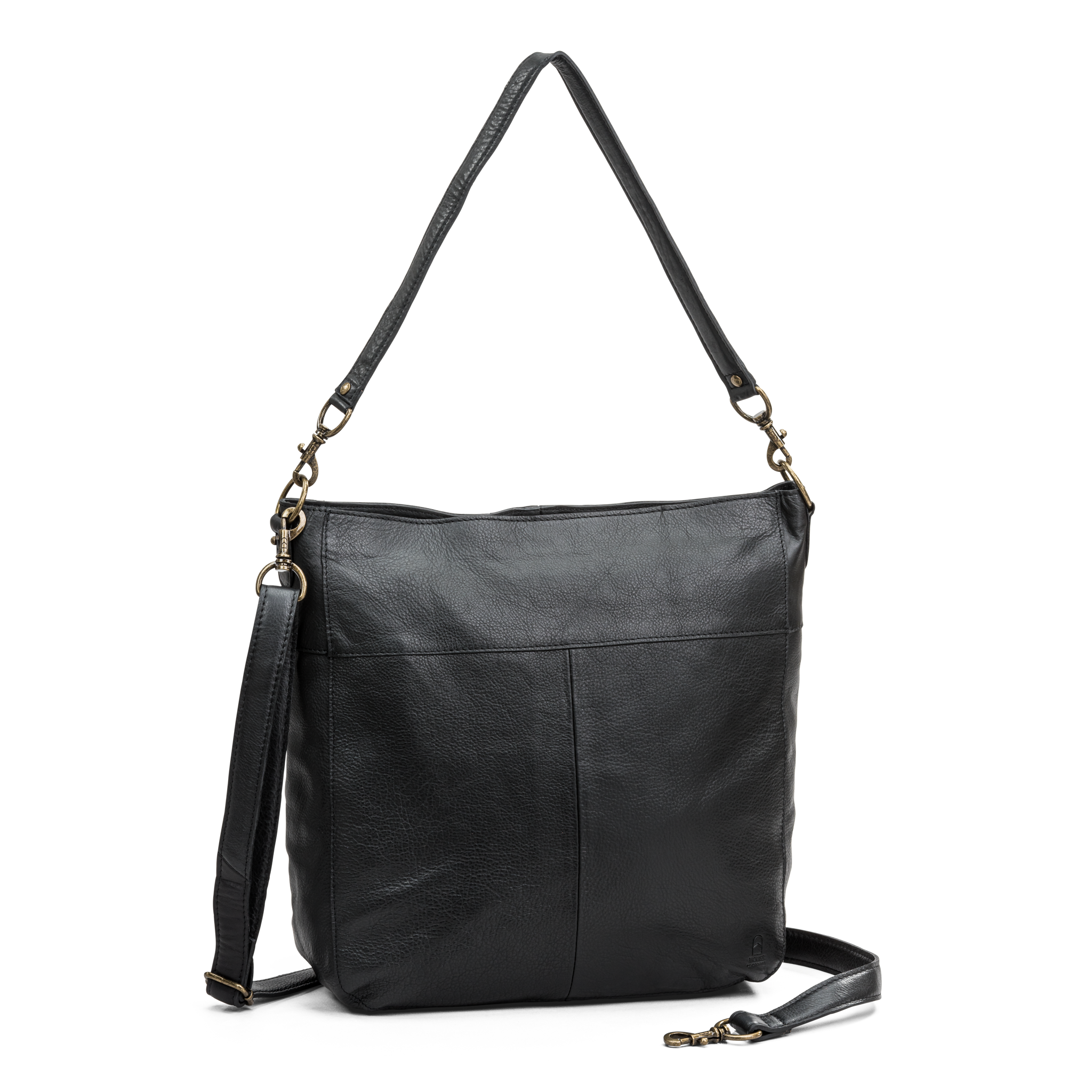 Hobo tote bag i skinn - Svart
