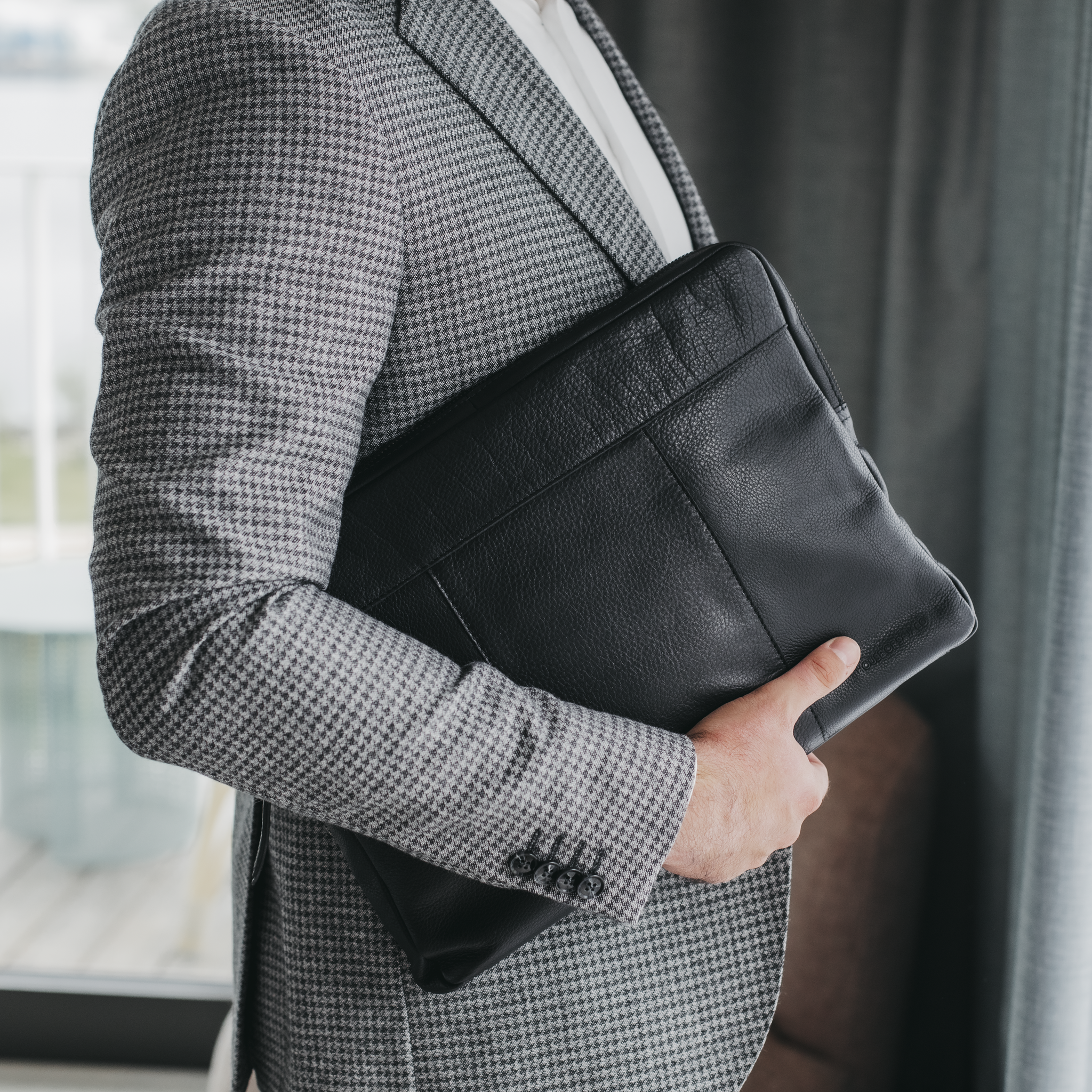 PC-veske skinn 17" - Svart