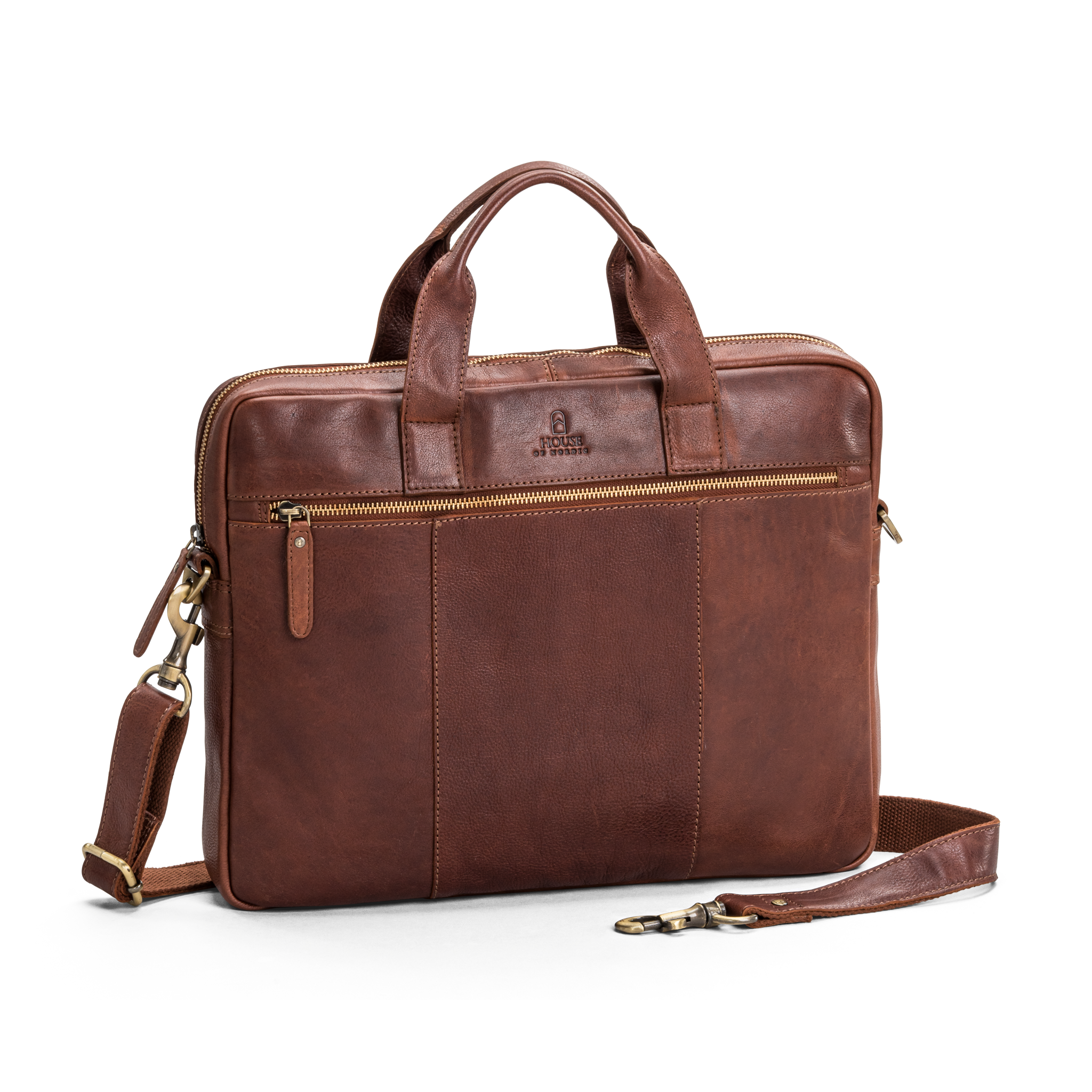 PC-veske Briefcase skinn - Cognac