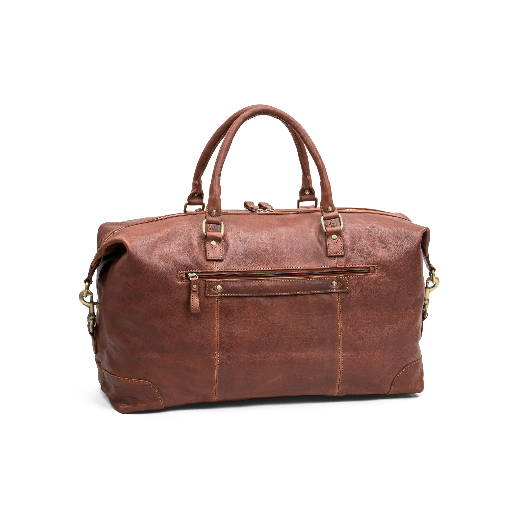 Weekend bag skinn, 27 L - Cognac