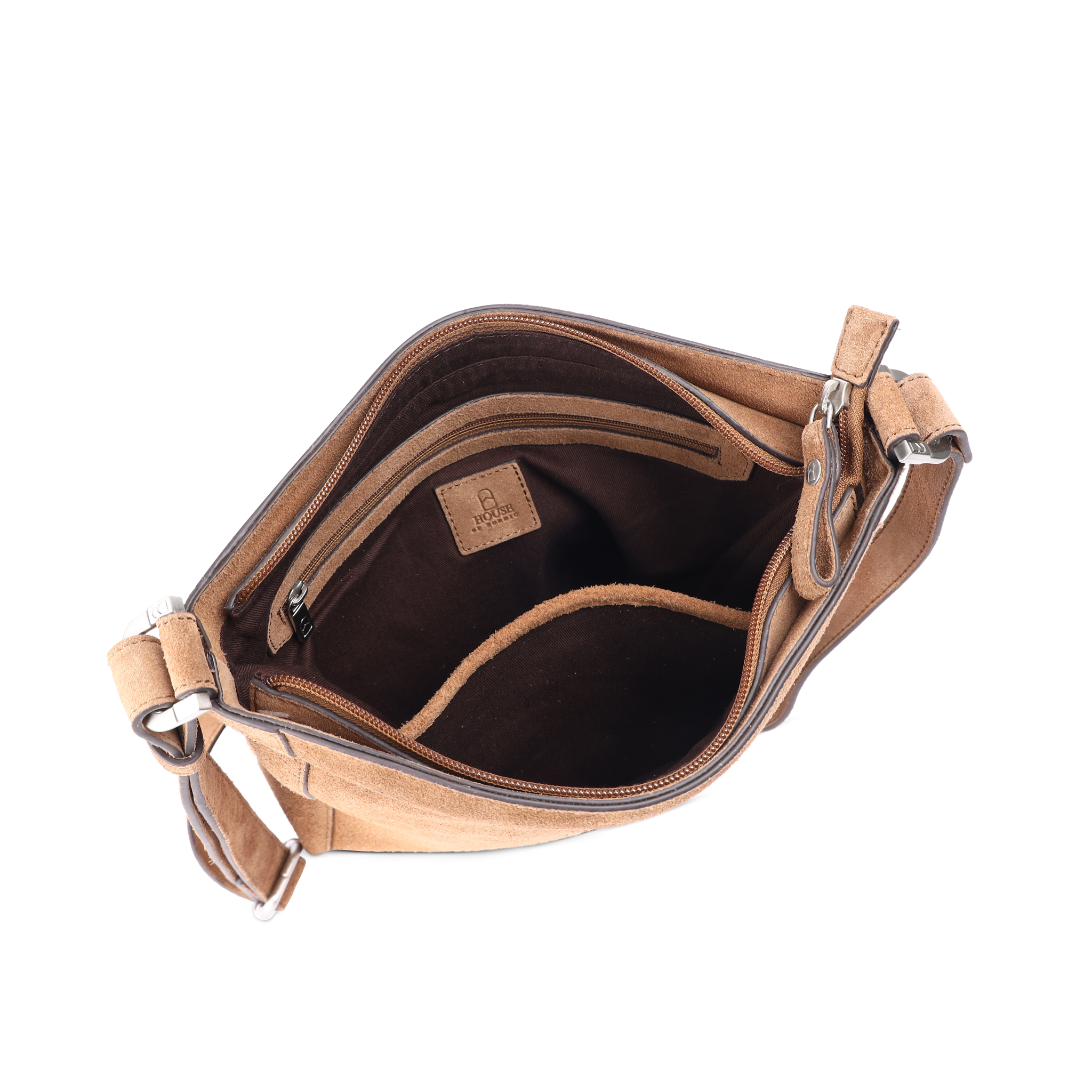 Boho chic crossbody veske semsket - Kamel
