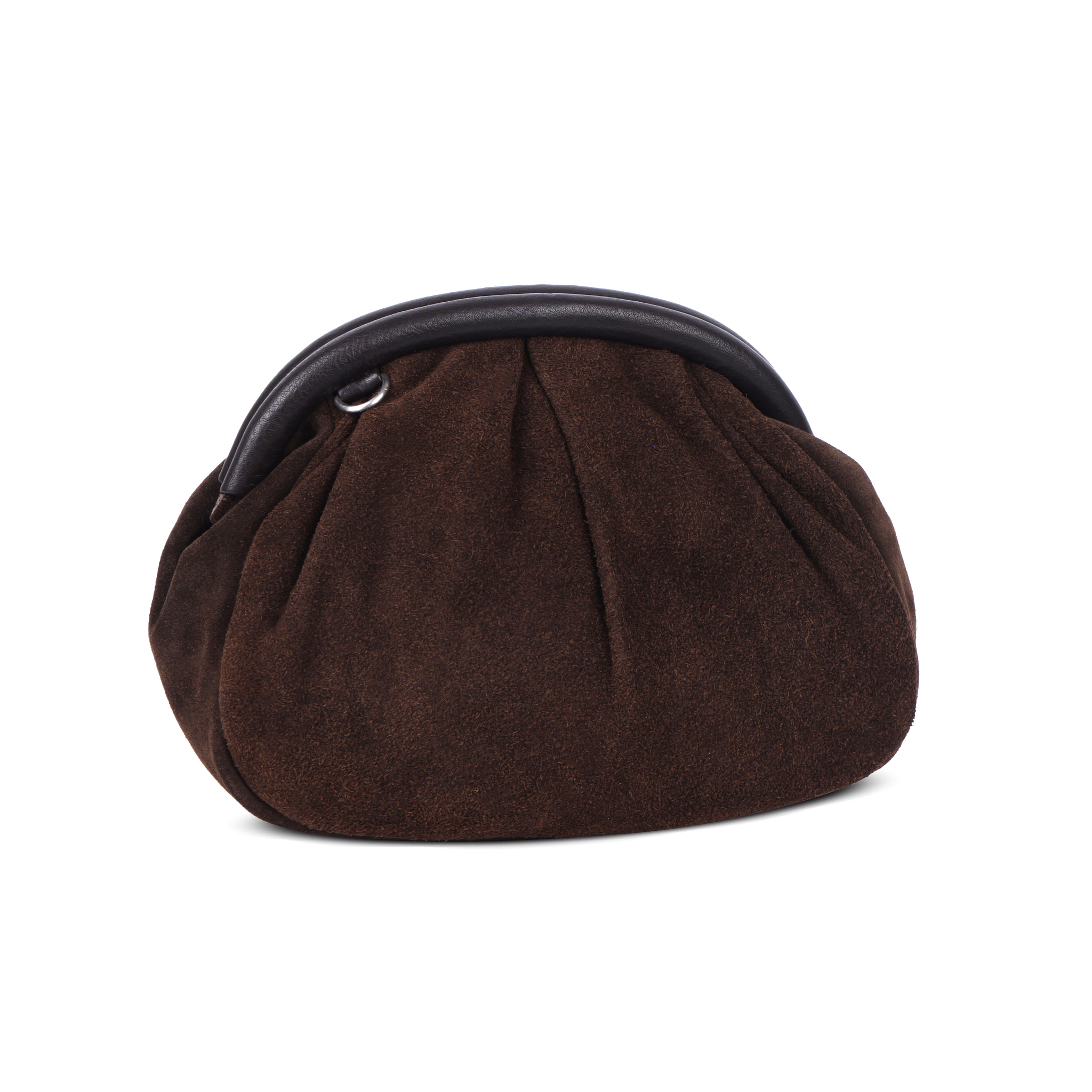 Chic Boho clutch i semsket skinn - Mørk brun