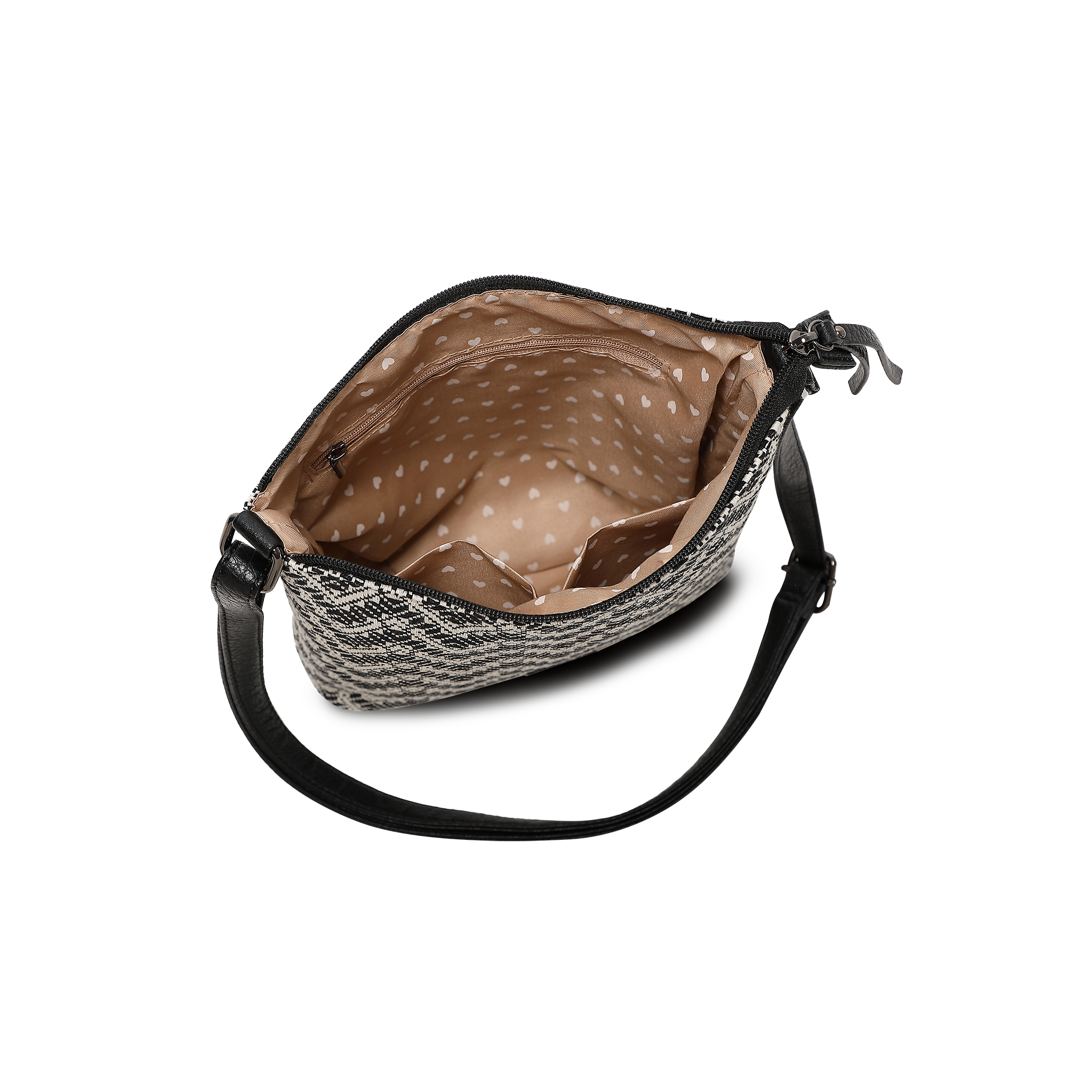 Flora crossbody veske - Black/white