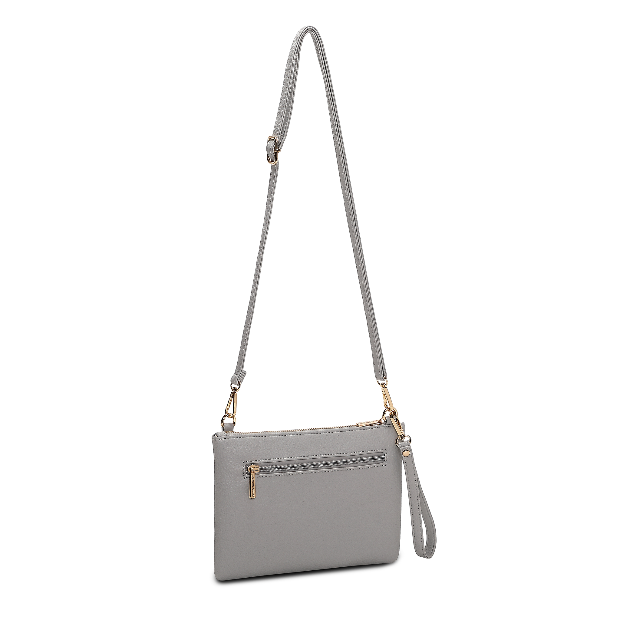 Alma clutch-veske med lang rem - Grå