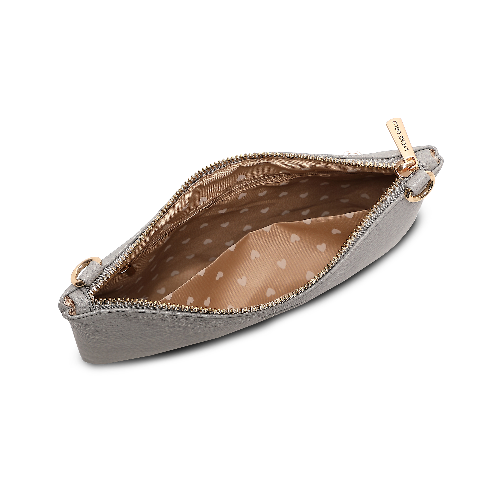 Alma clutch-veske med lang rem - Grå