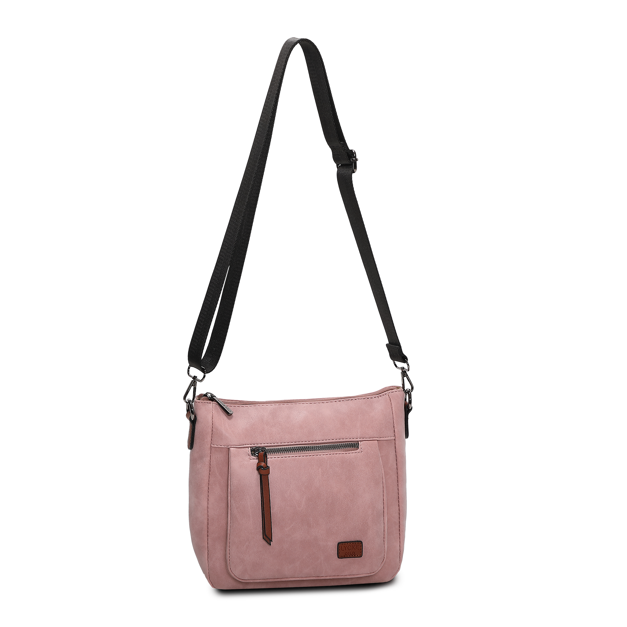 Skulderveske i crossbody-modell - Lys rosa