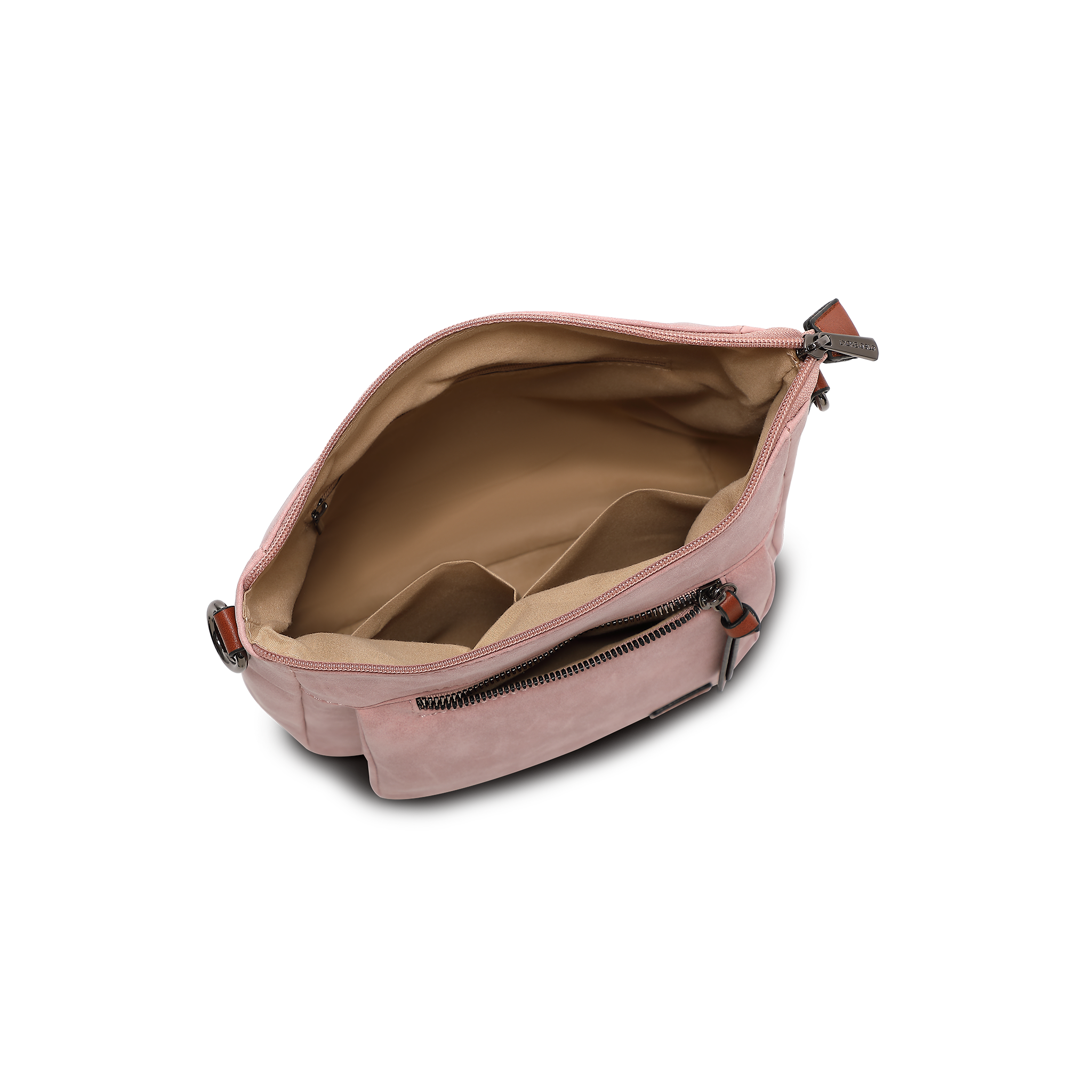 Skulderveske i crossbody-modell - Lys rosa