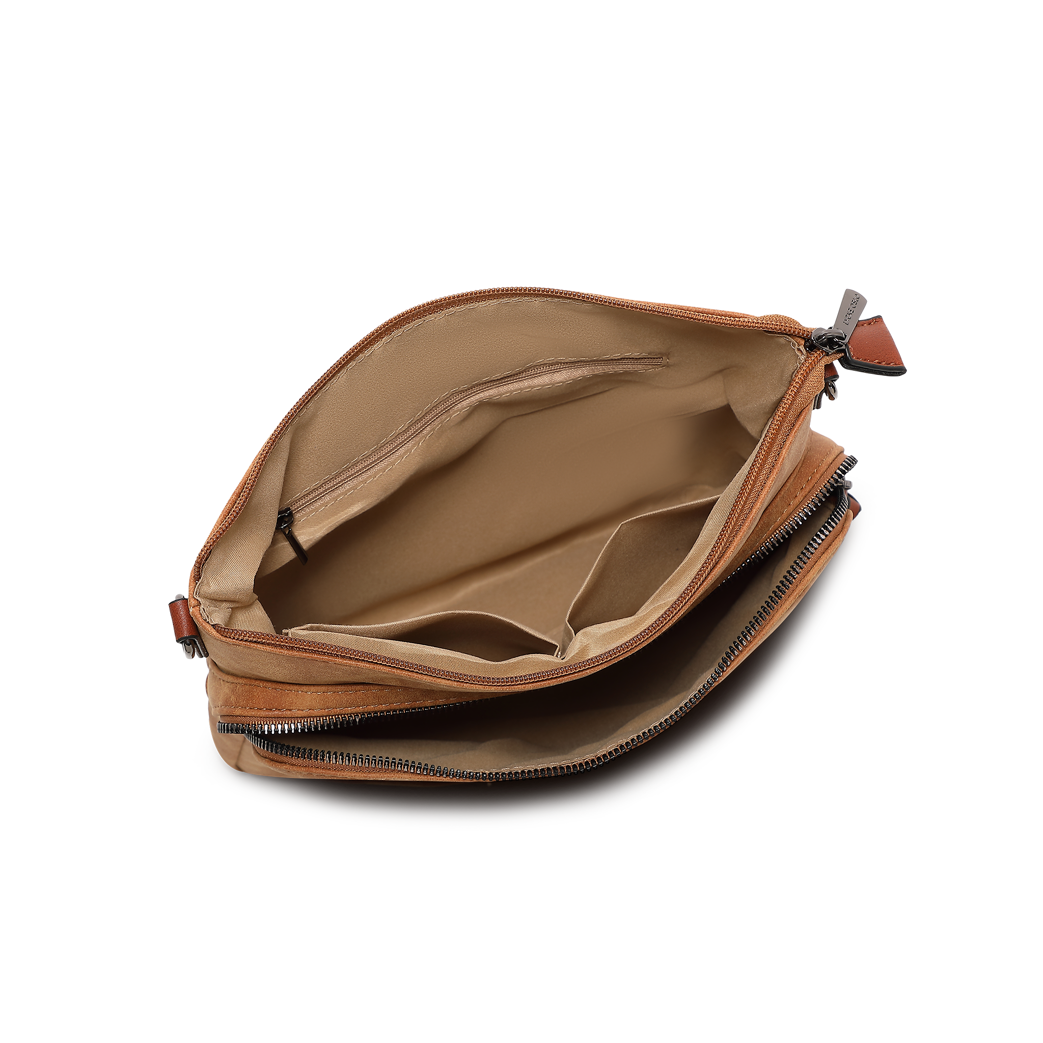 Skulderveske i crossbody-modell - Kamel