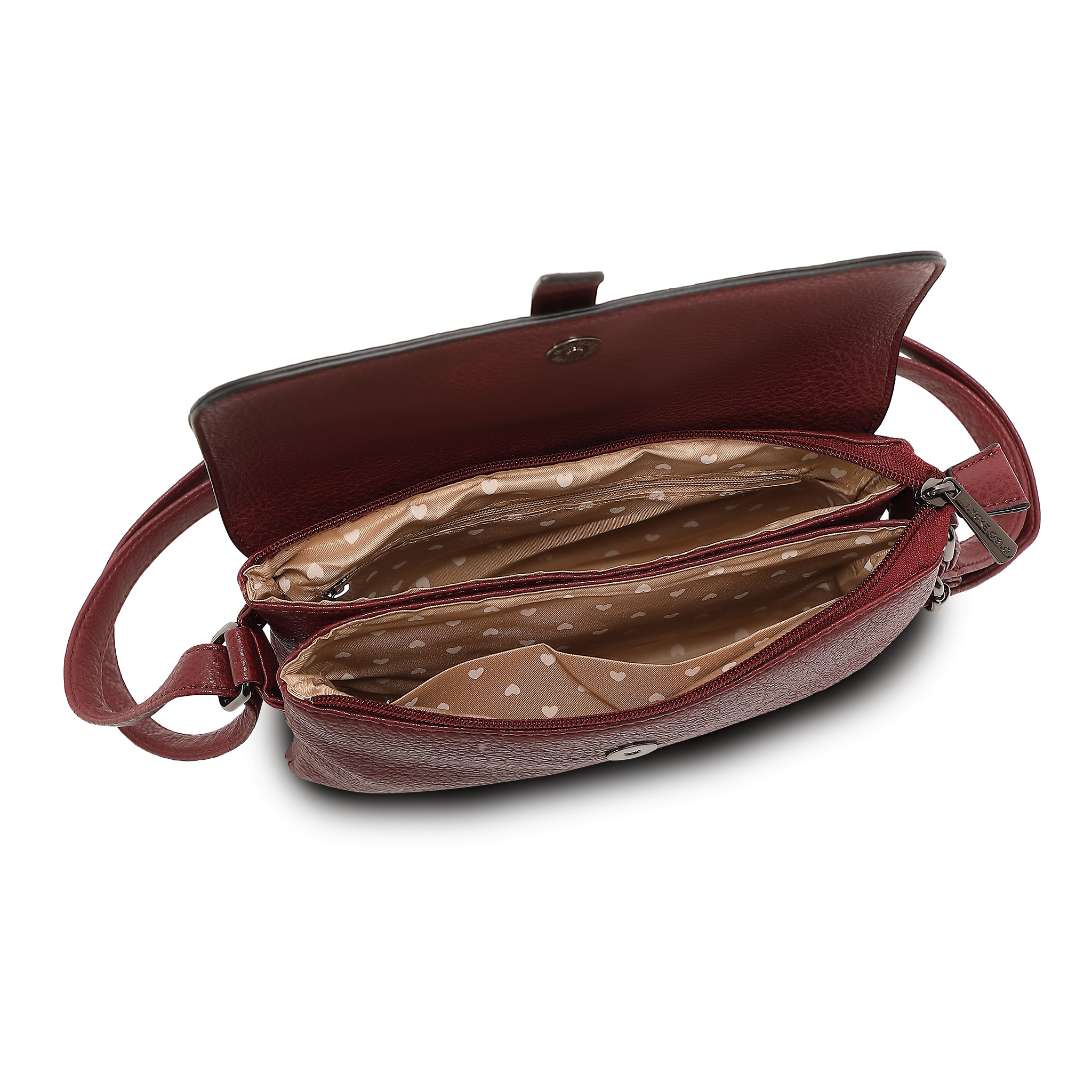 Crossbody med klaff Doris - Vin
