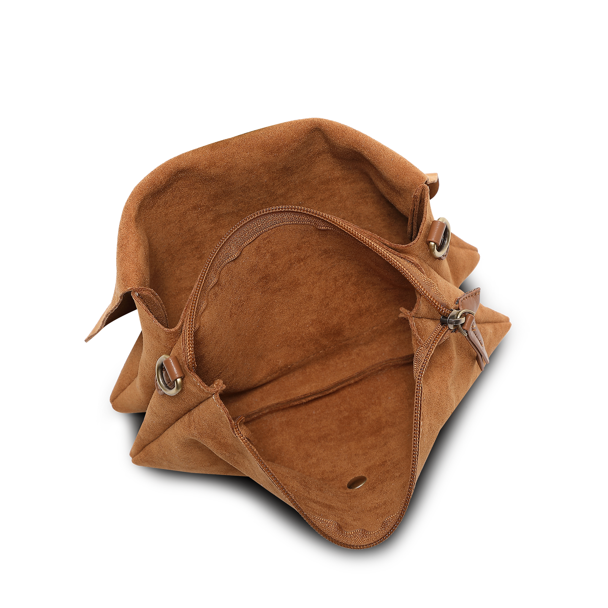 Crossbody-veske med klaff - Kamel