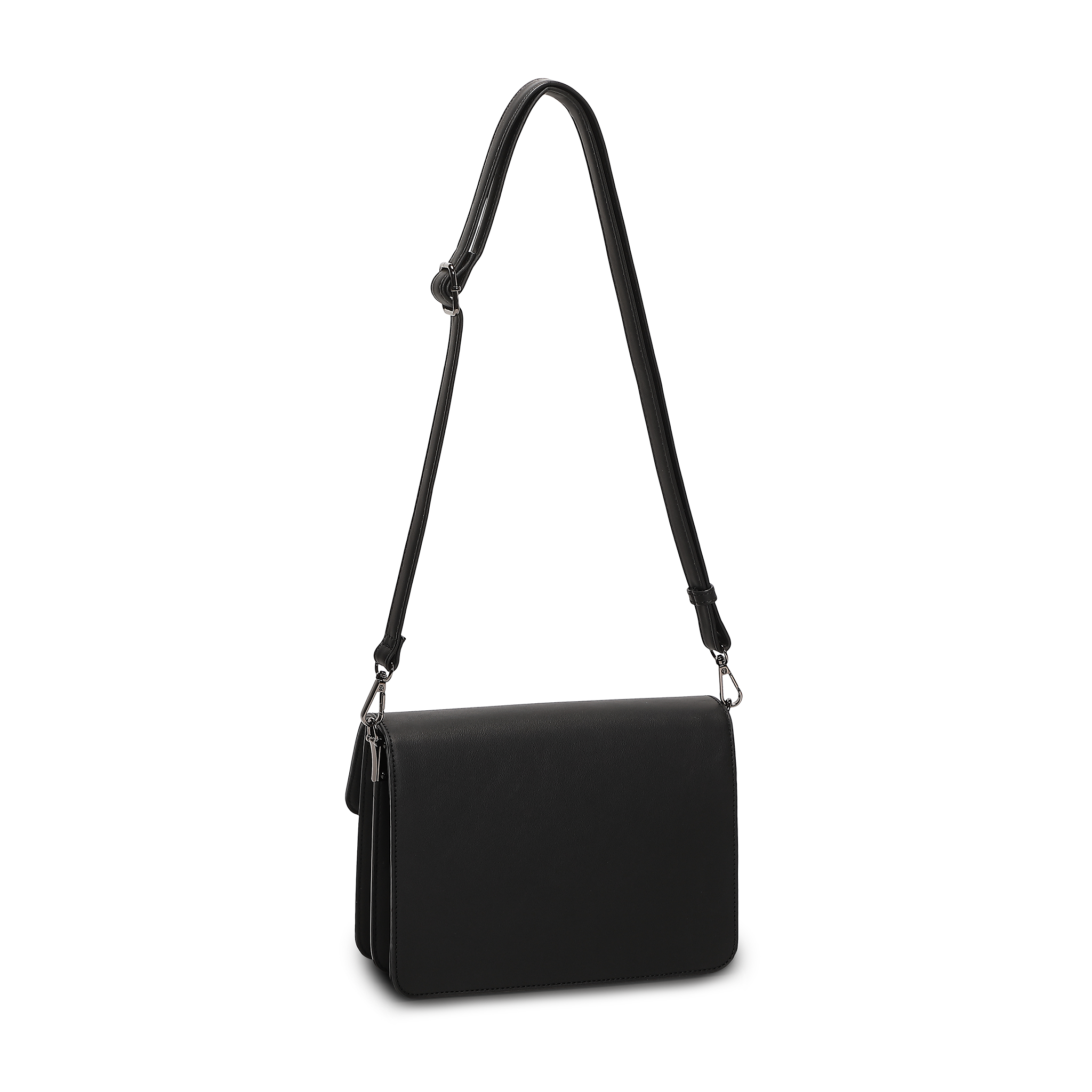 Crossbody-veske med klaff - Svart