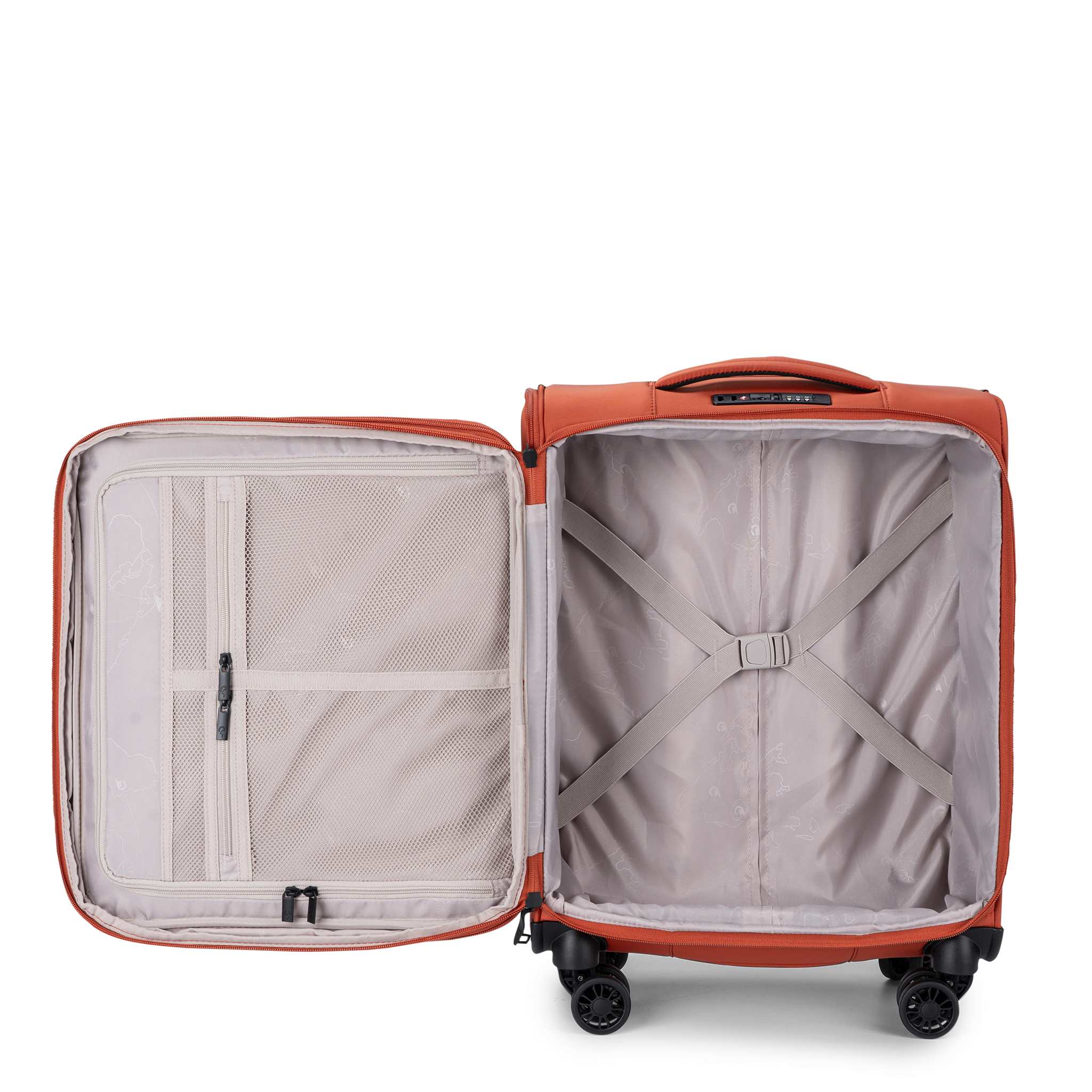 Boarding kabinkoffert 4 hjul, 55 cm, ekspanderbar 39/43L - Oransje