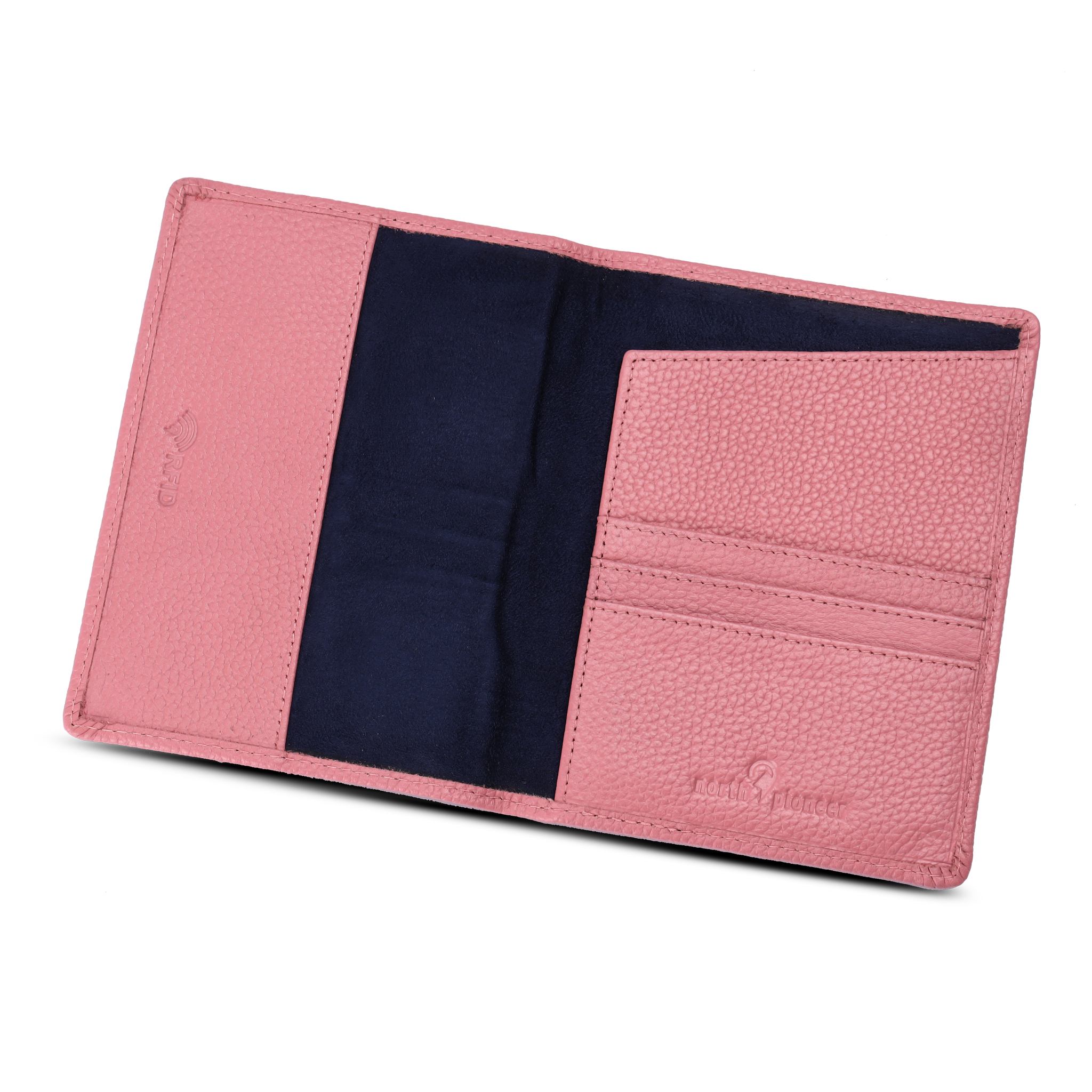 Passholder i skinn RFID-beskyttelse - Rosa