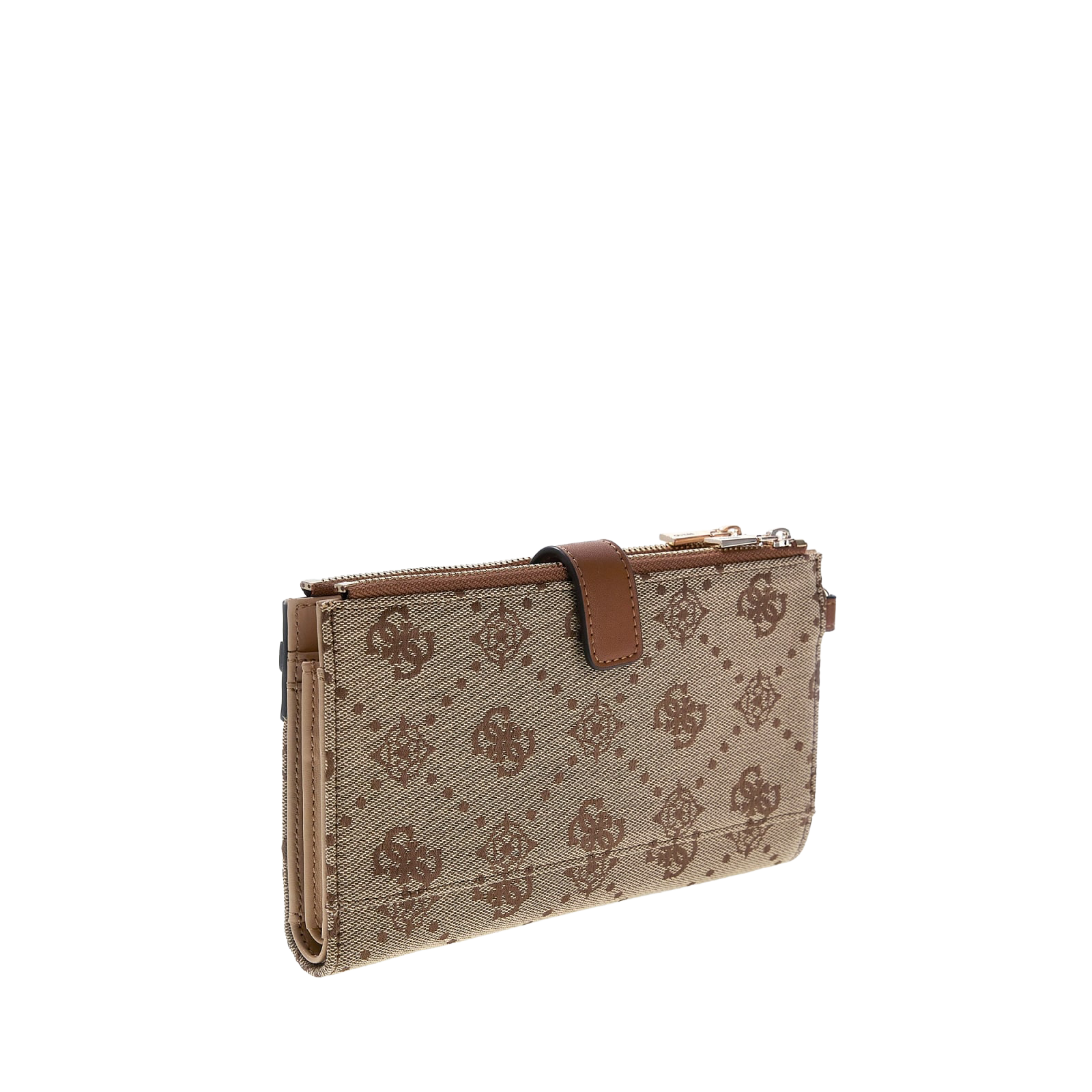 Melinda logo double zip lommebok - Latte Brown