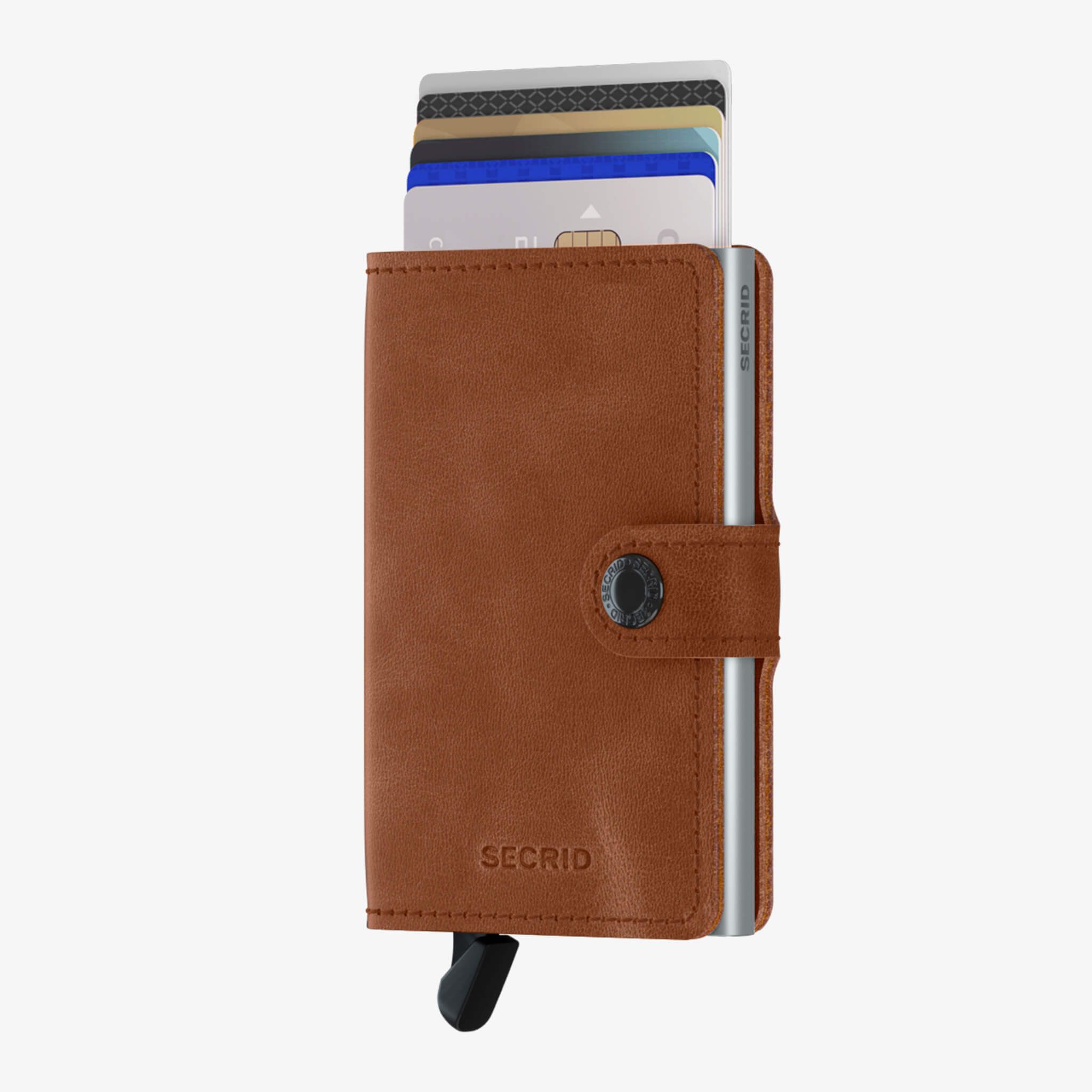 Miniwallet Vintage Cognac-Silver - Cognac