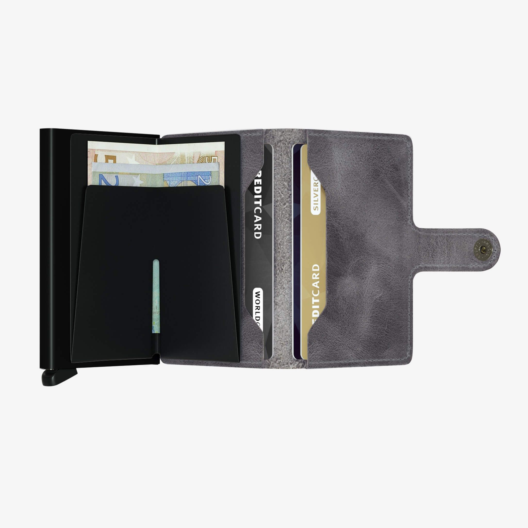 Miniwallet Vintage Grey-Black - Grå