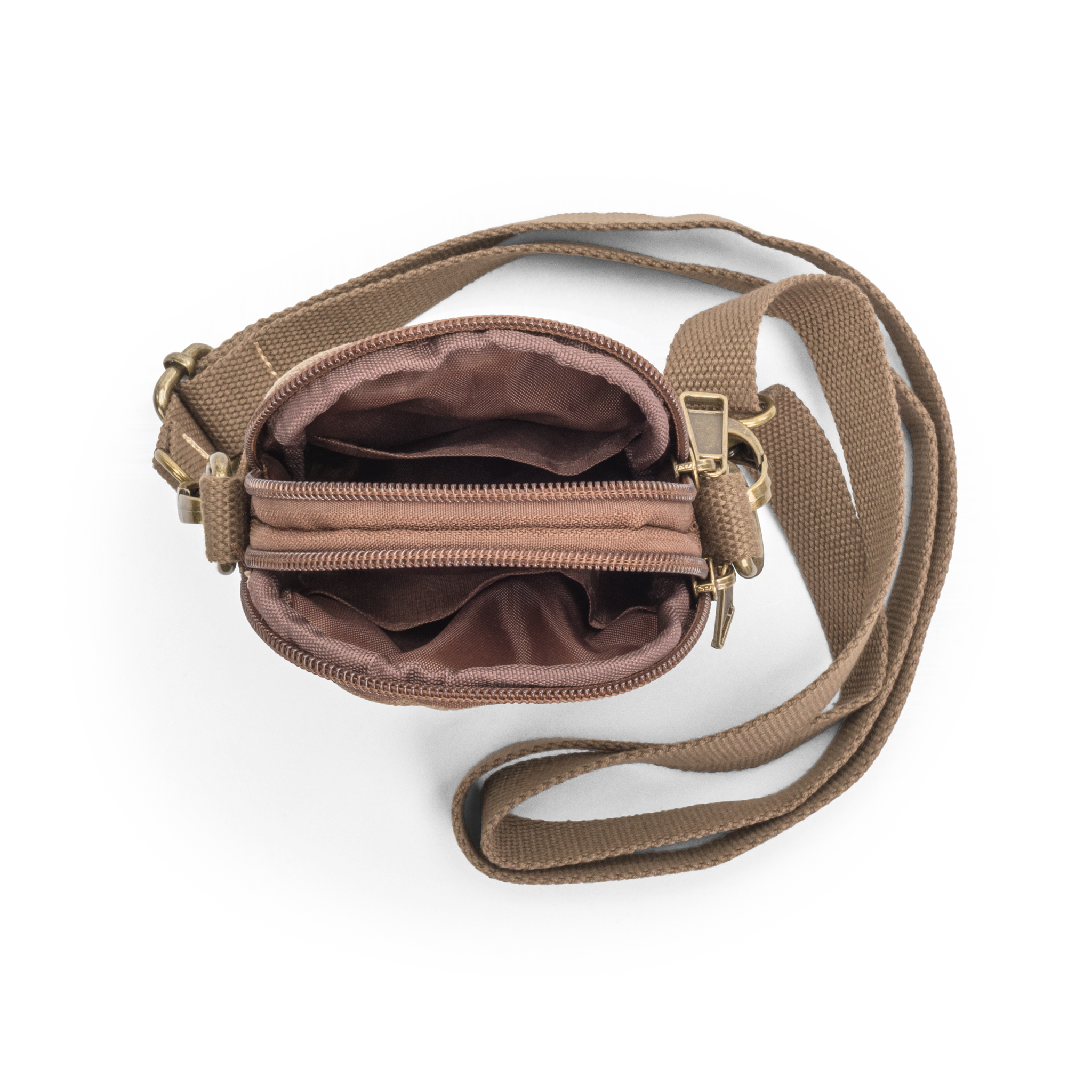 Skulderveske i crossbody-modell - Kamel