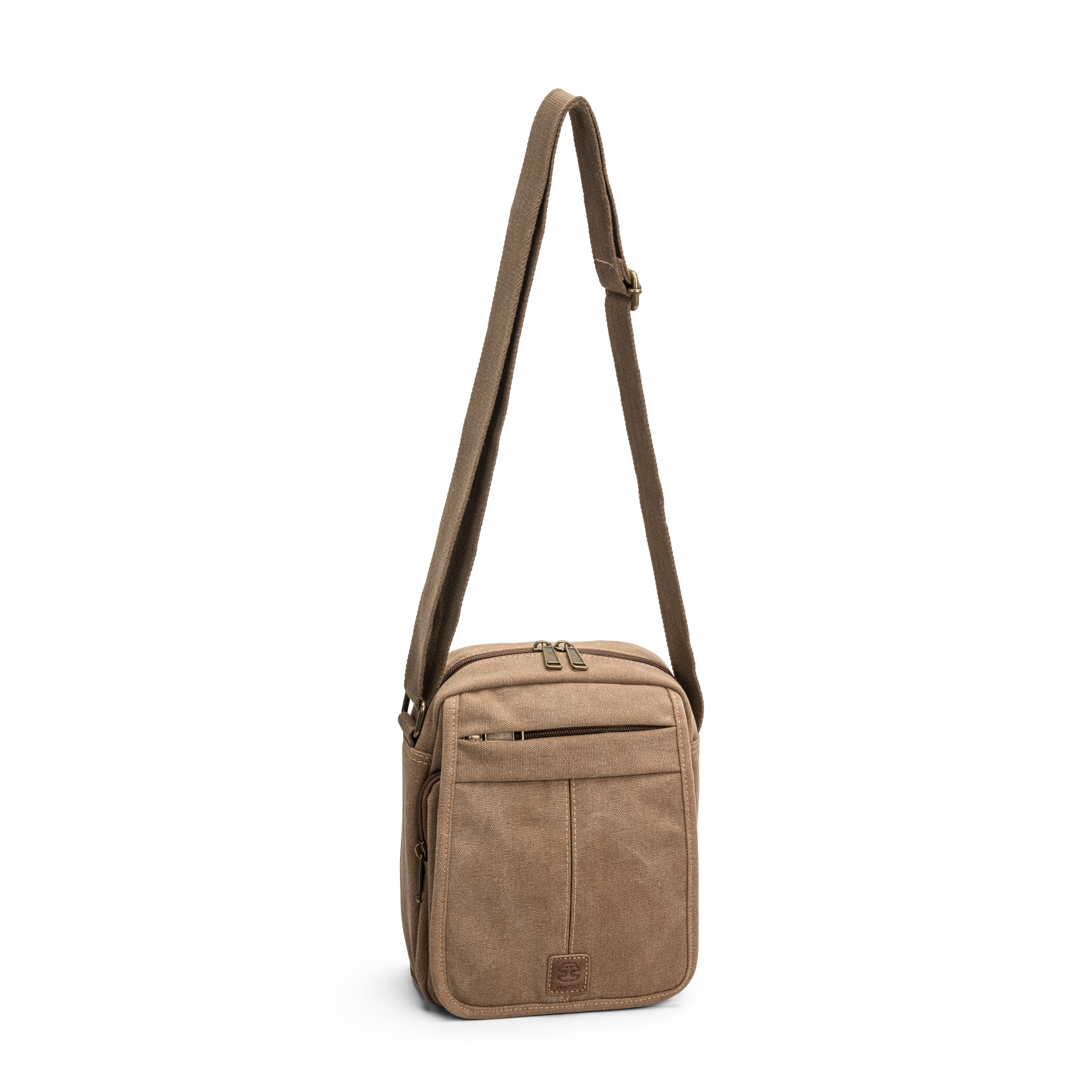 Skulderveske i crossbody-modell - Kamel