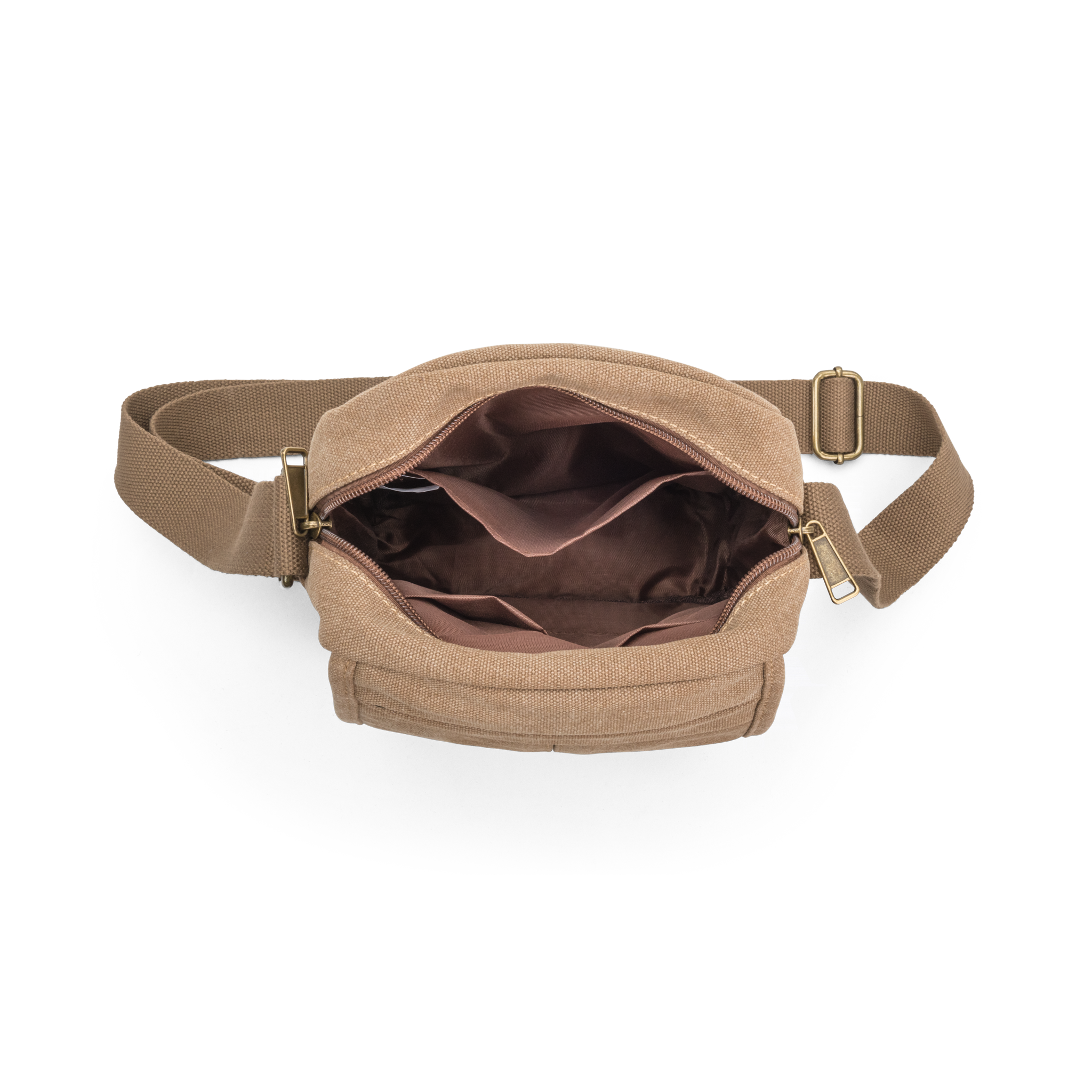 Skulderveske i crossbody-modell - Kamel