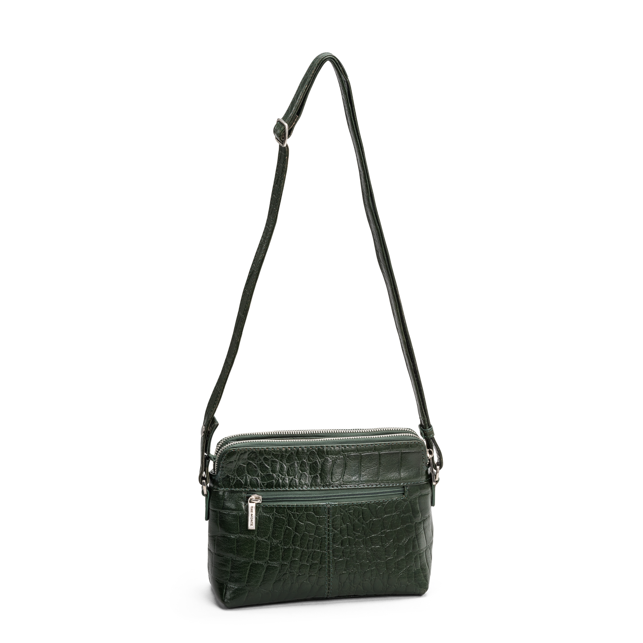 Crossbody i croco - Dark green