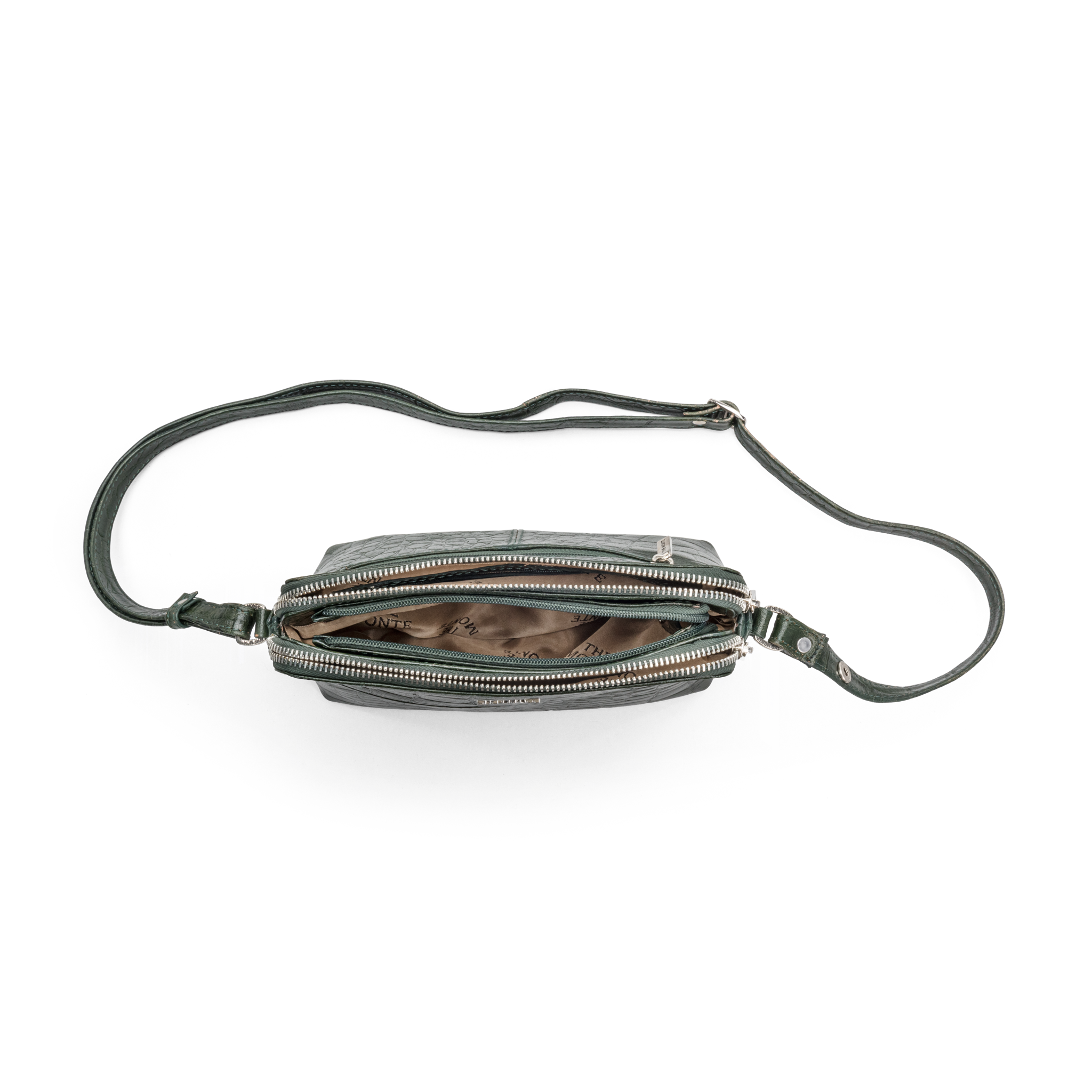 Crossbody i croco - Dark green