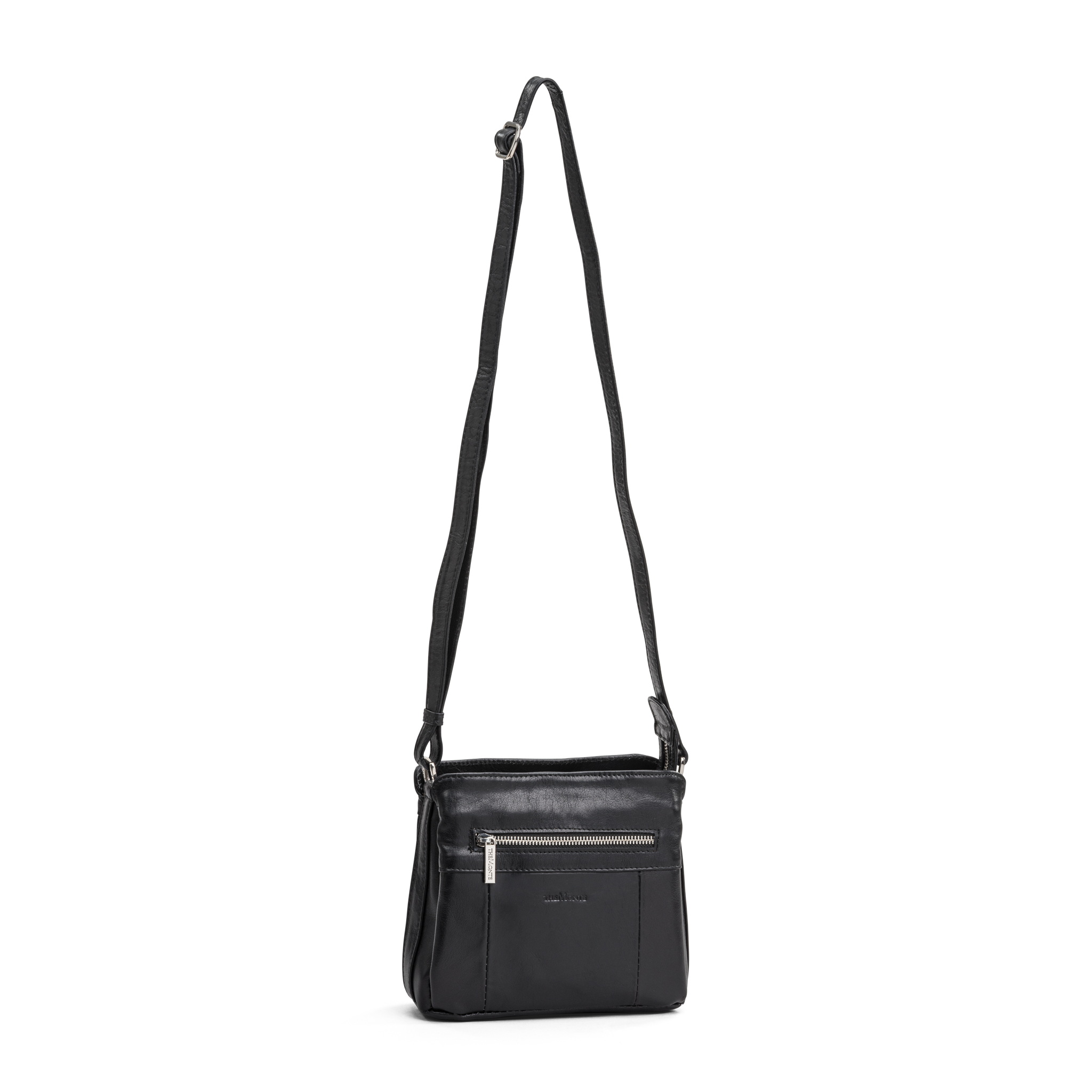Praktisk crossbody i skinn - Svart