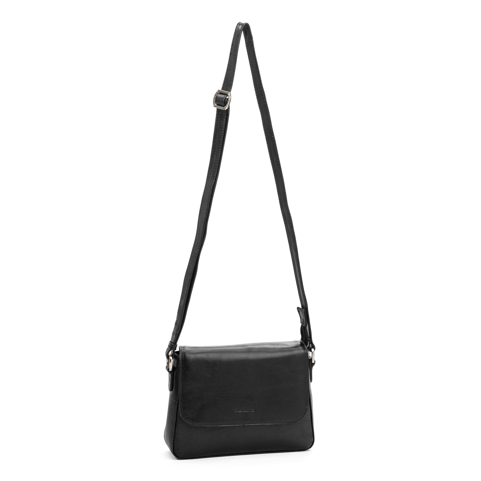 Crossbody-veske i skinn - Svart