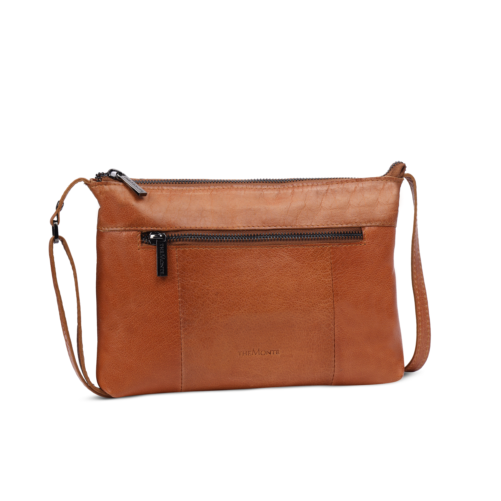 Crossbody-veske i skinn - Whisky