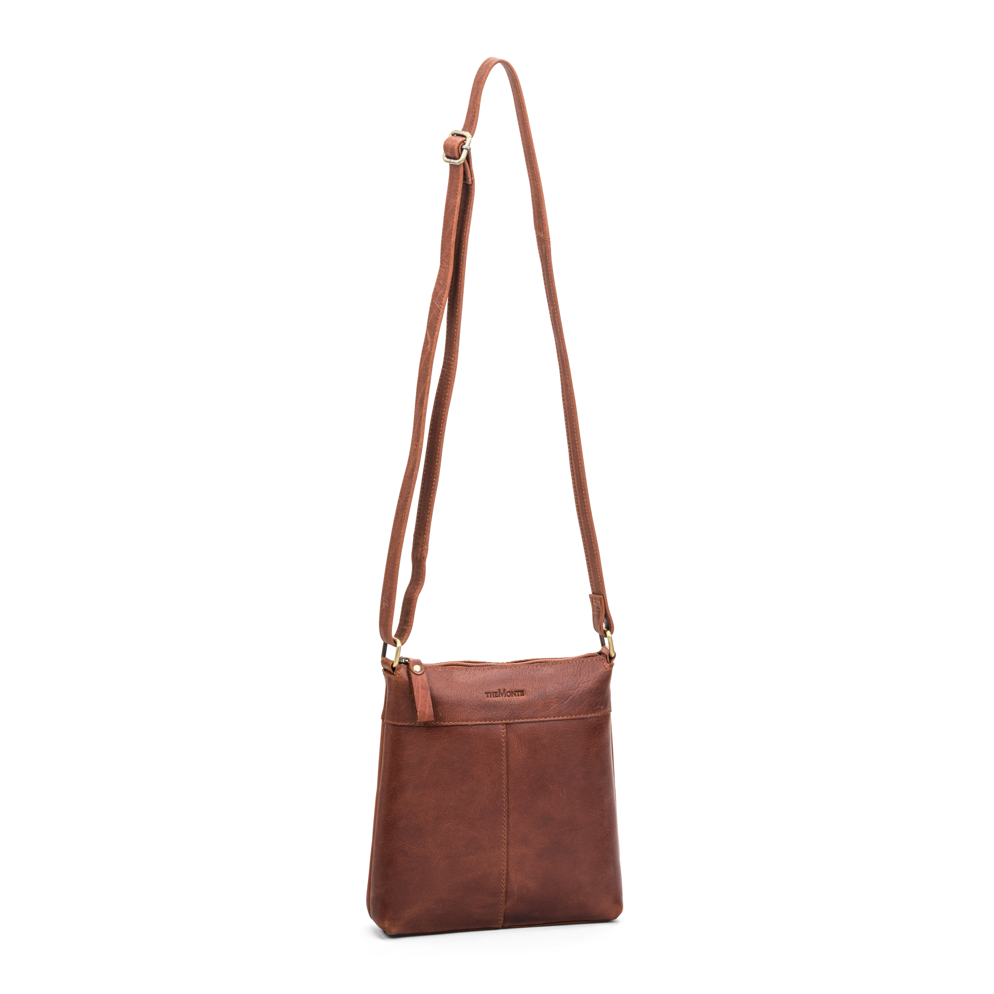 Skulderveske i skinn - Cognac