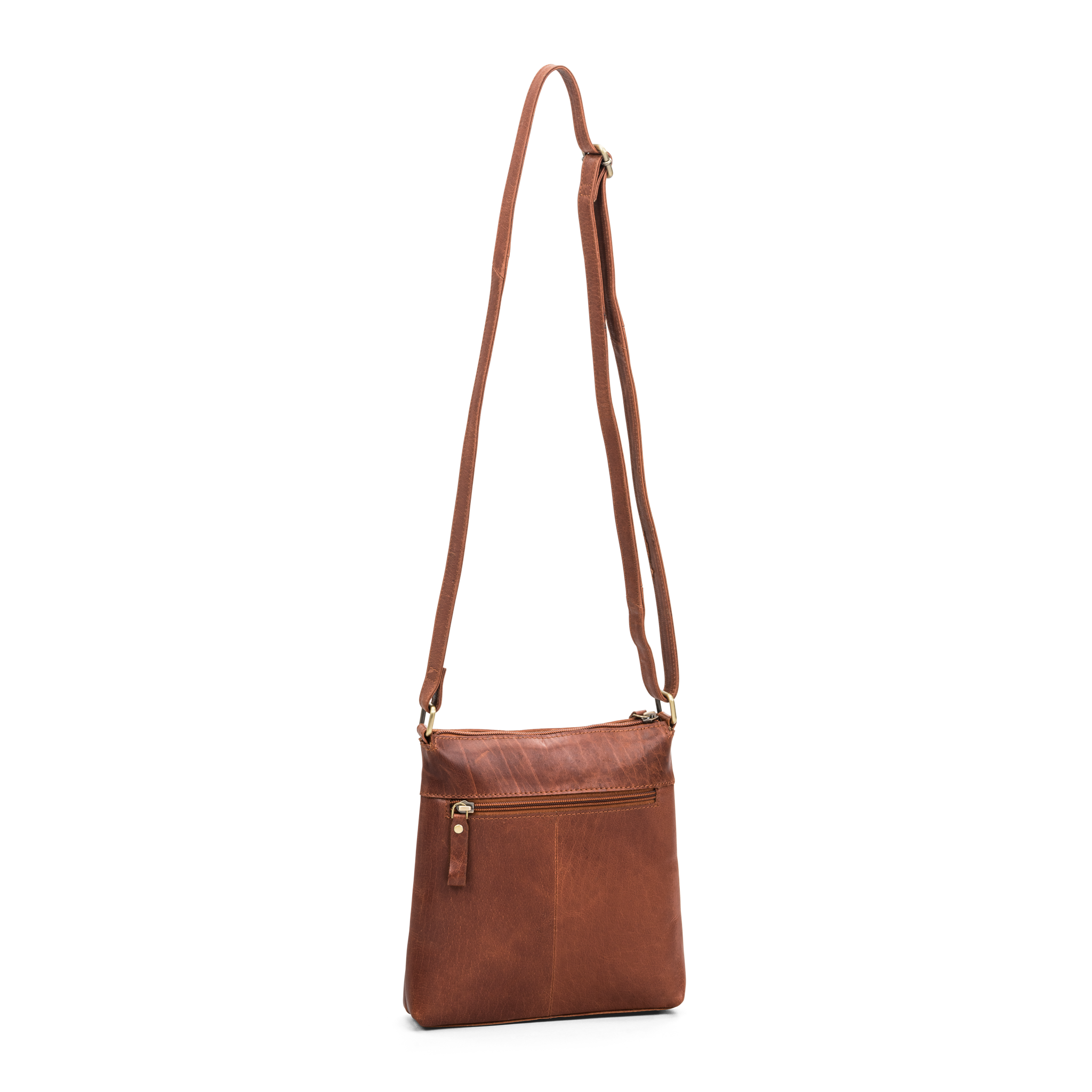 Skulderveske i skinn - Cognac