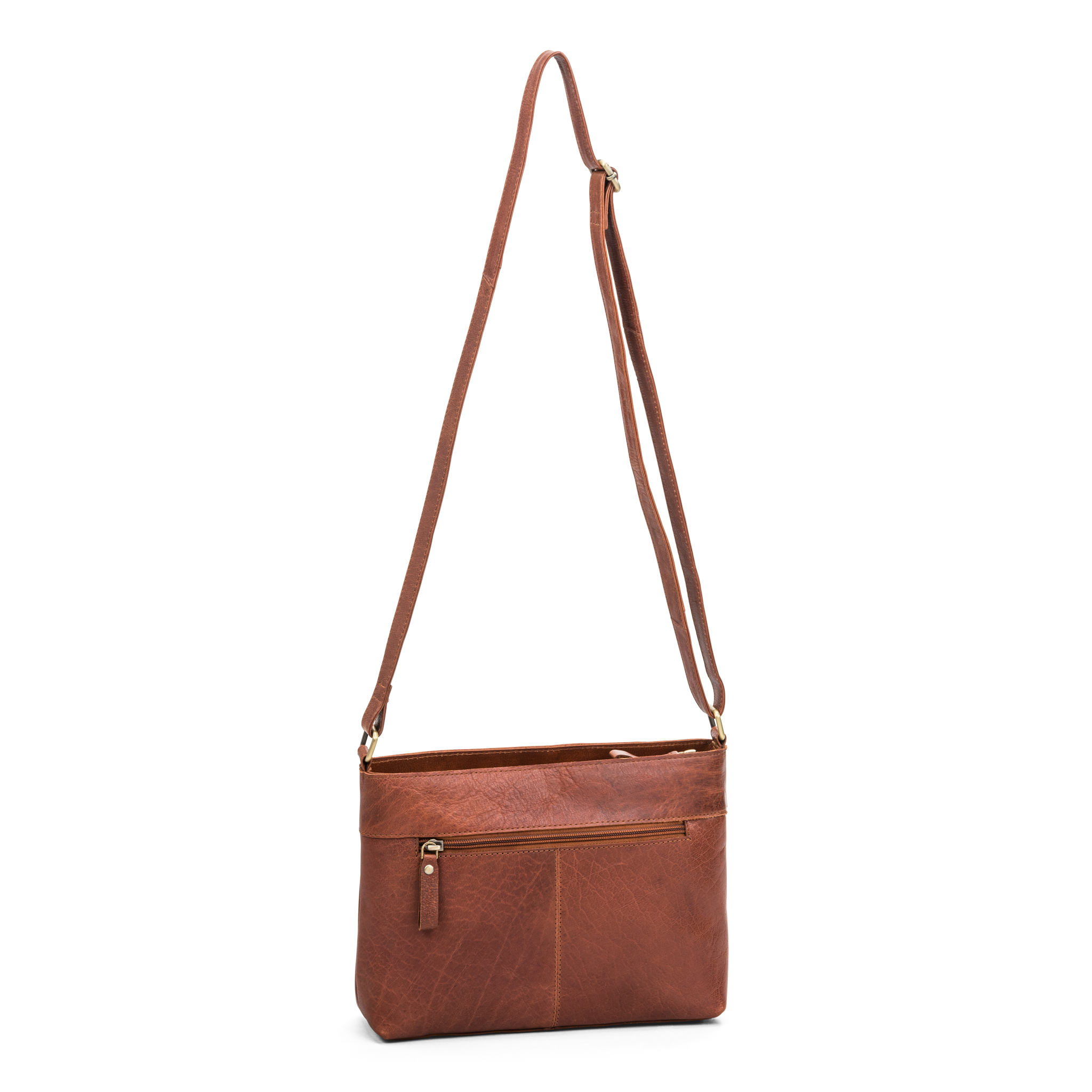 Skulderveske i skinn - Cognac