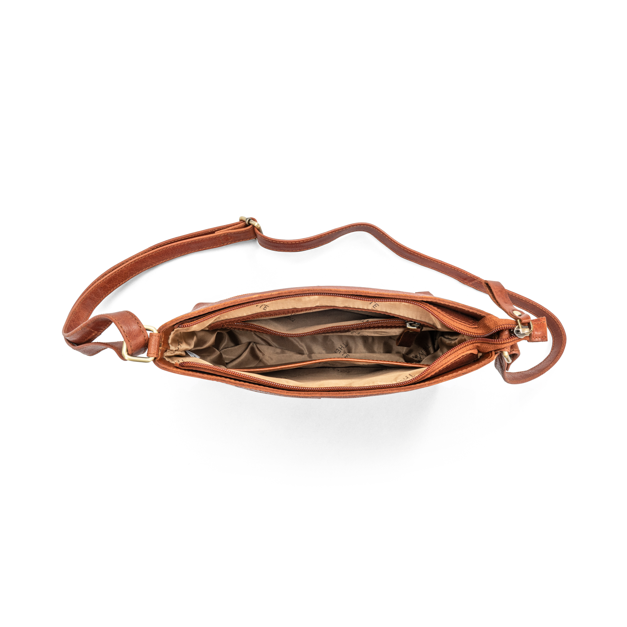 Skulderveske i skinn - Cognac