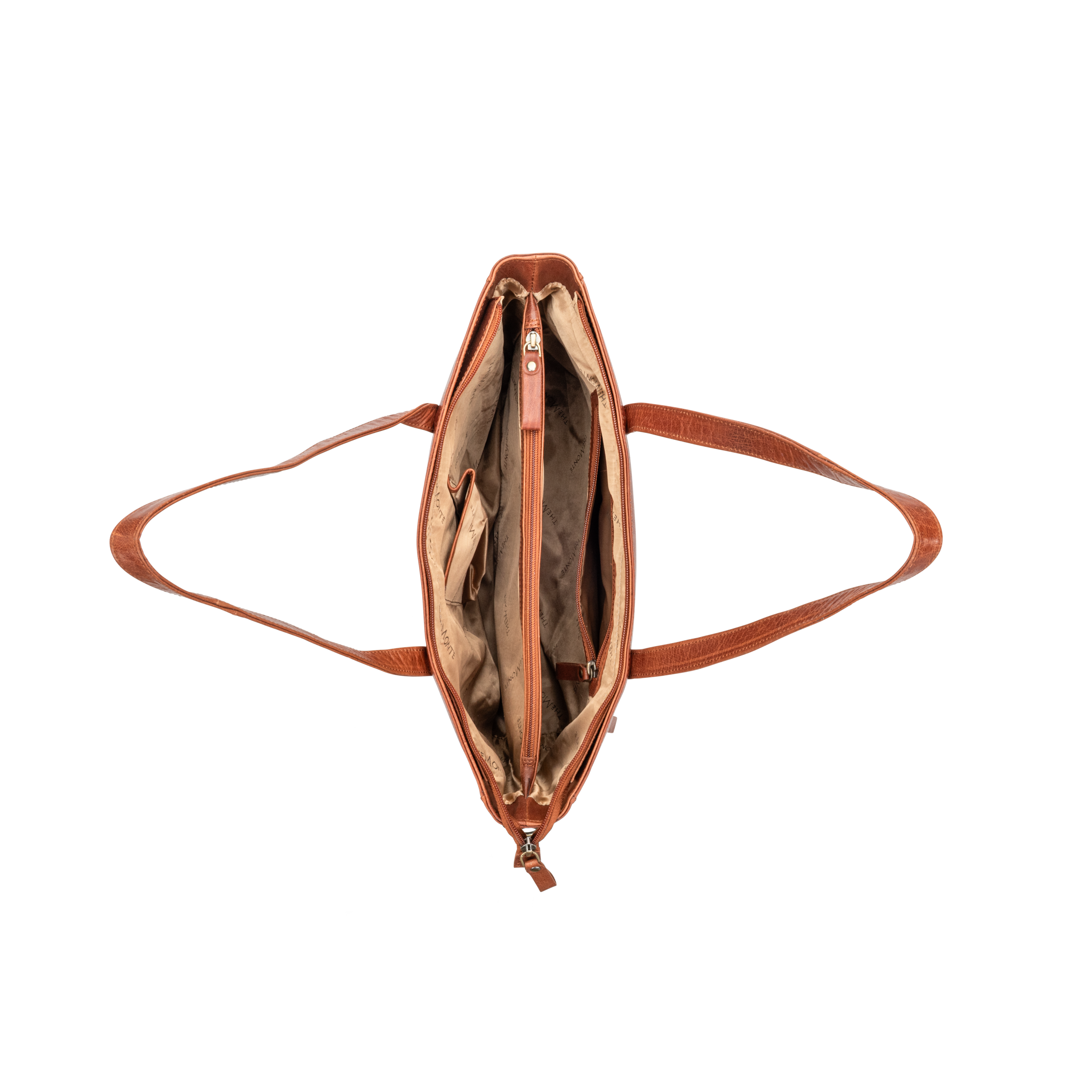 Tote bag A4 i skinn - Cognac