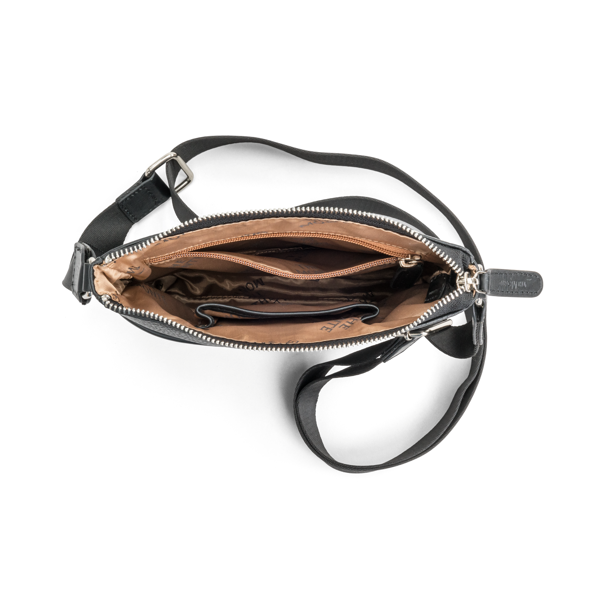 Crossbody i skinn - Svart
