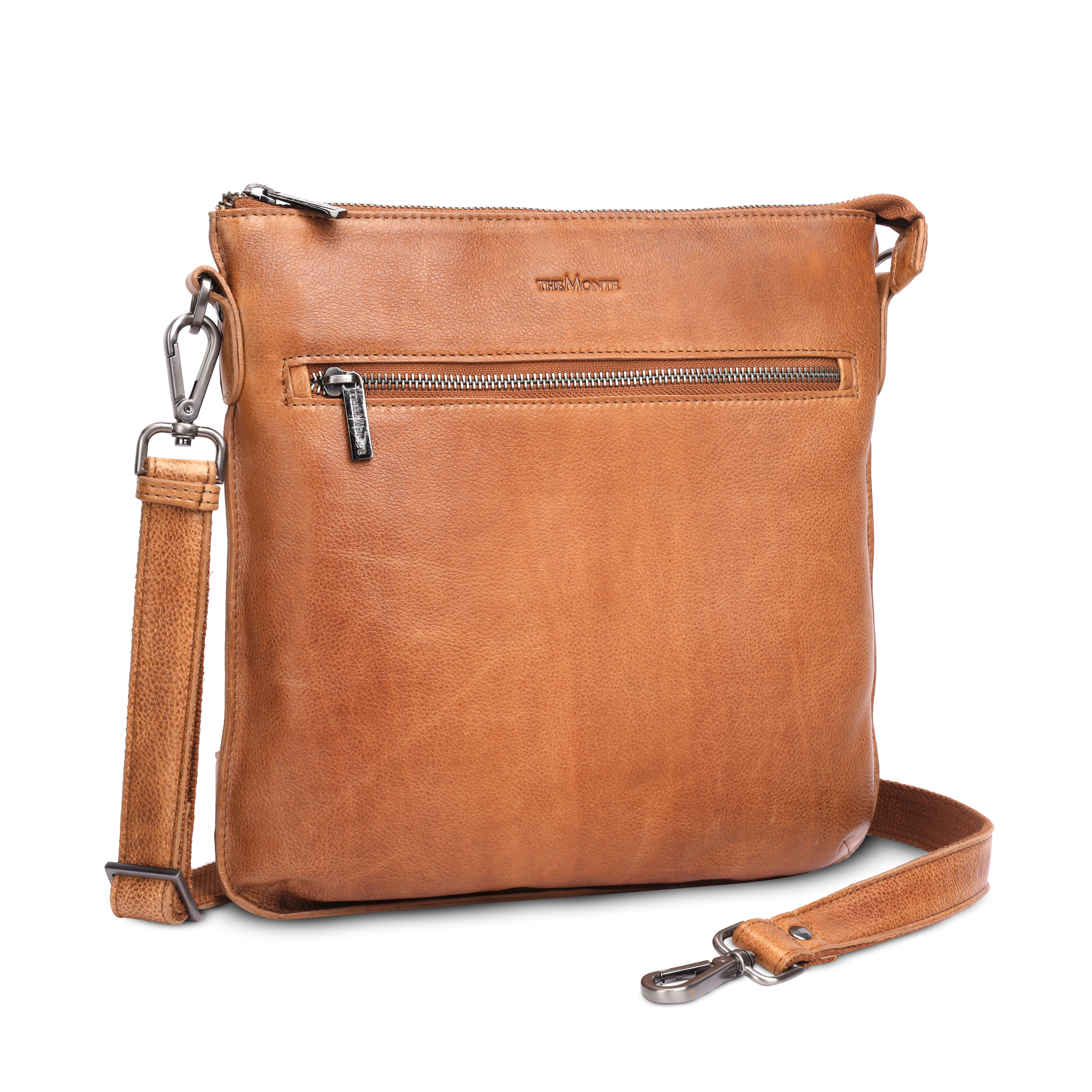 Crossbody i skinn - Walnut