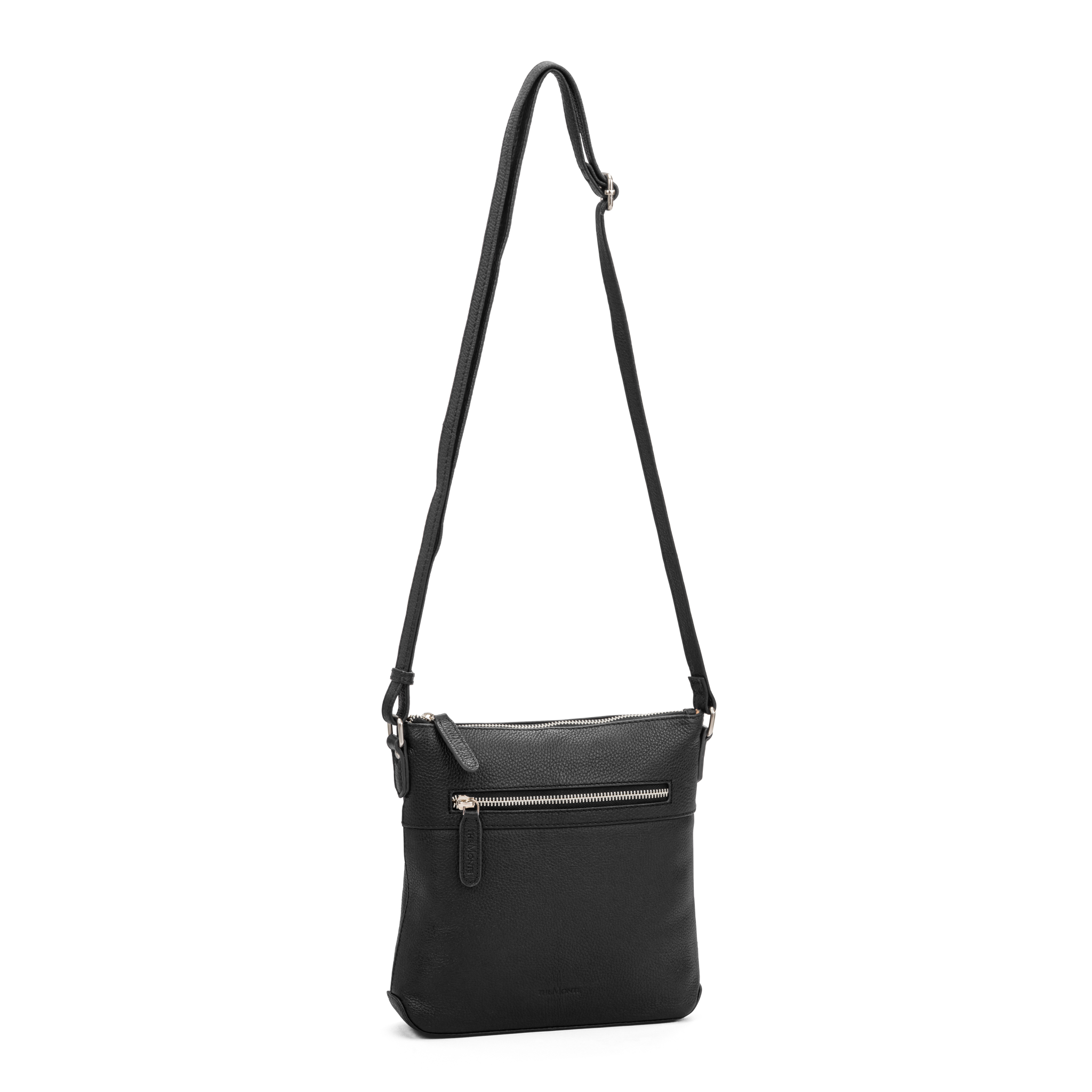 Crossbody-veske small i skinn - Svart