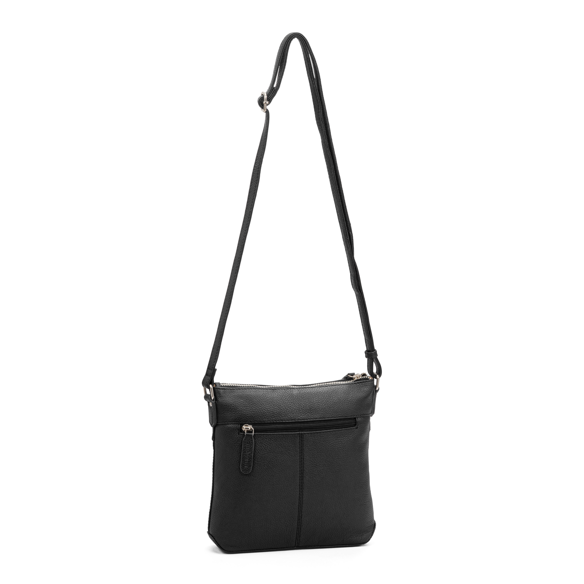 Crossbody-veske small i skinn - Svart
