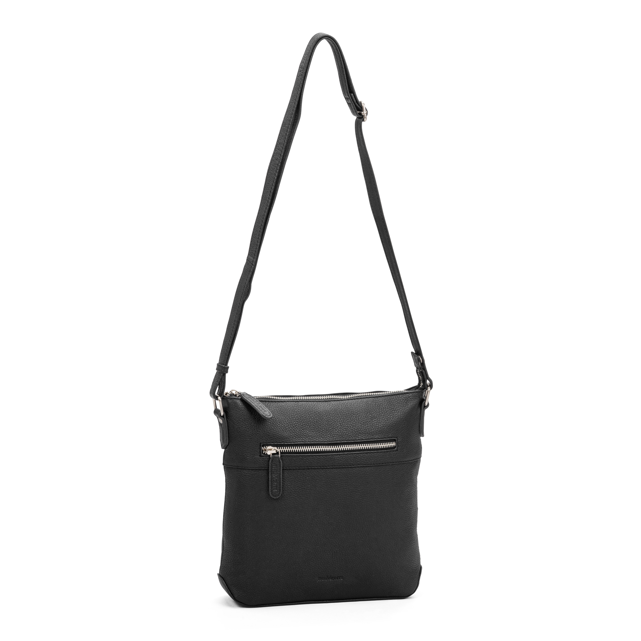 Crossbody-veske medium i skinn - Svart