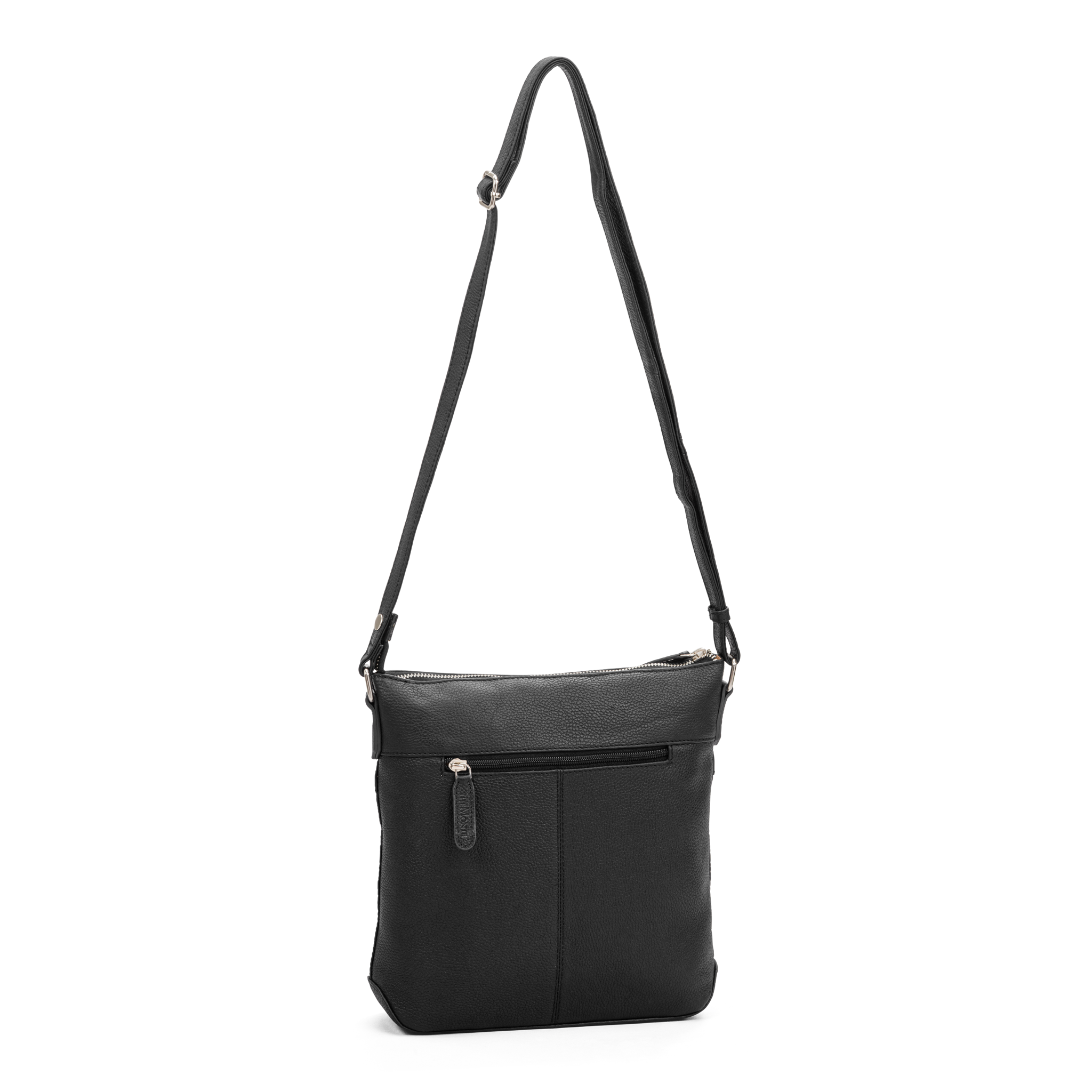 Crossbody-veske medium i skinn - Svart