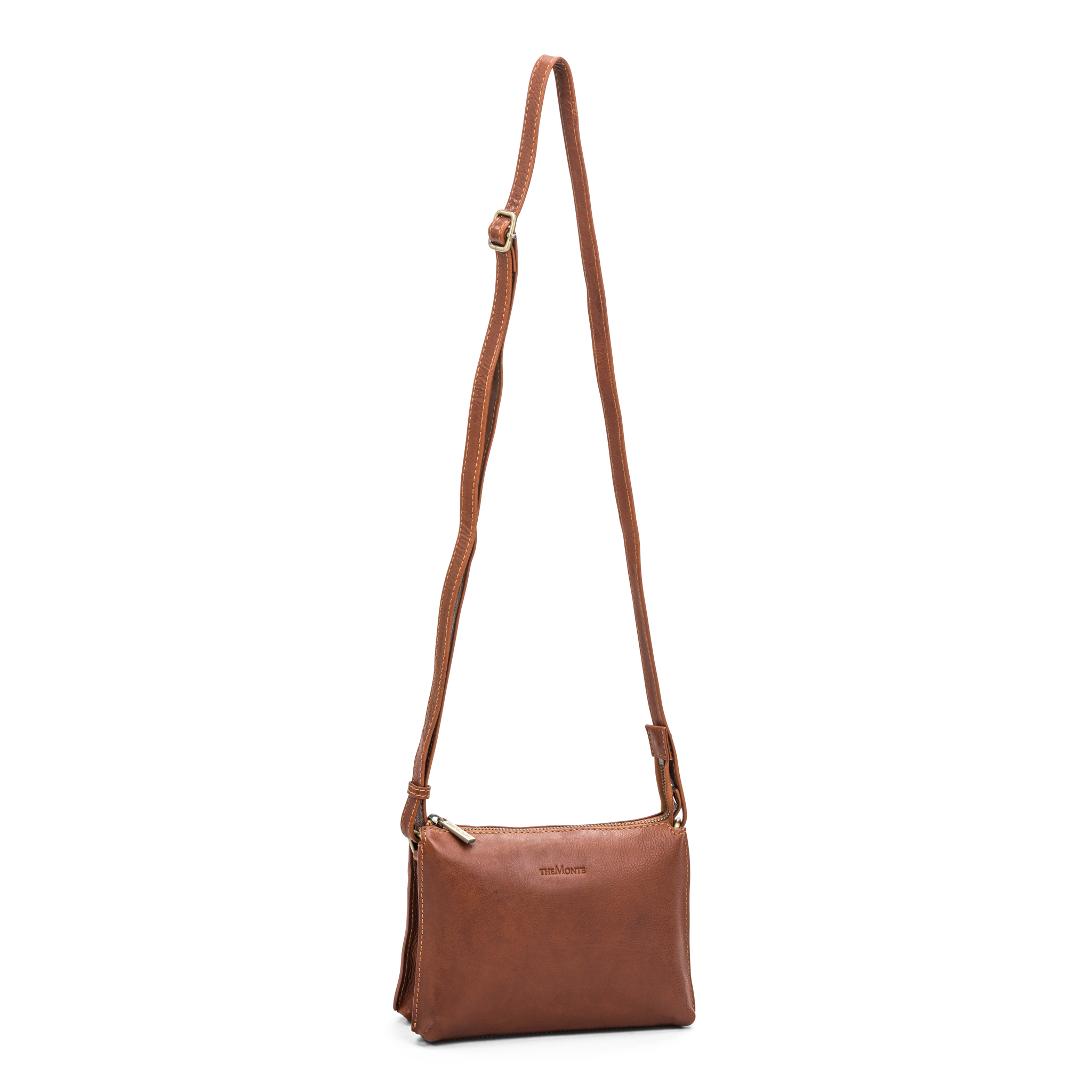Clutch veske i skinn - Cognac