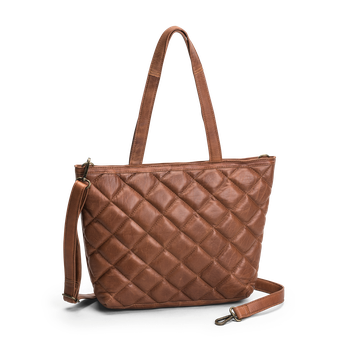 Quilted Tote veske i skinn